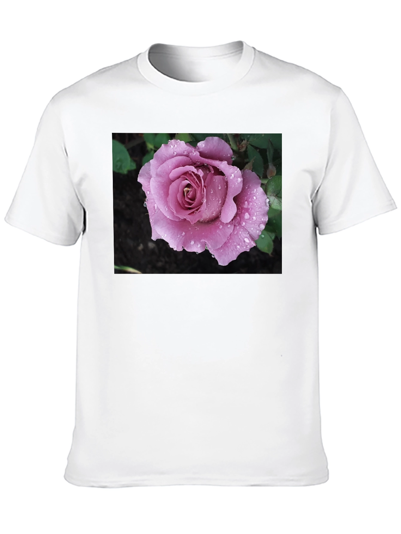 Rose Graphic T-Shirt Black Cotton Blend