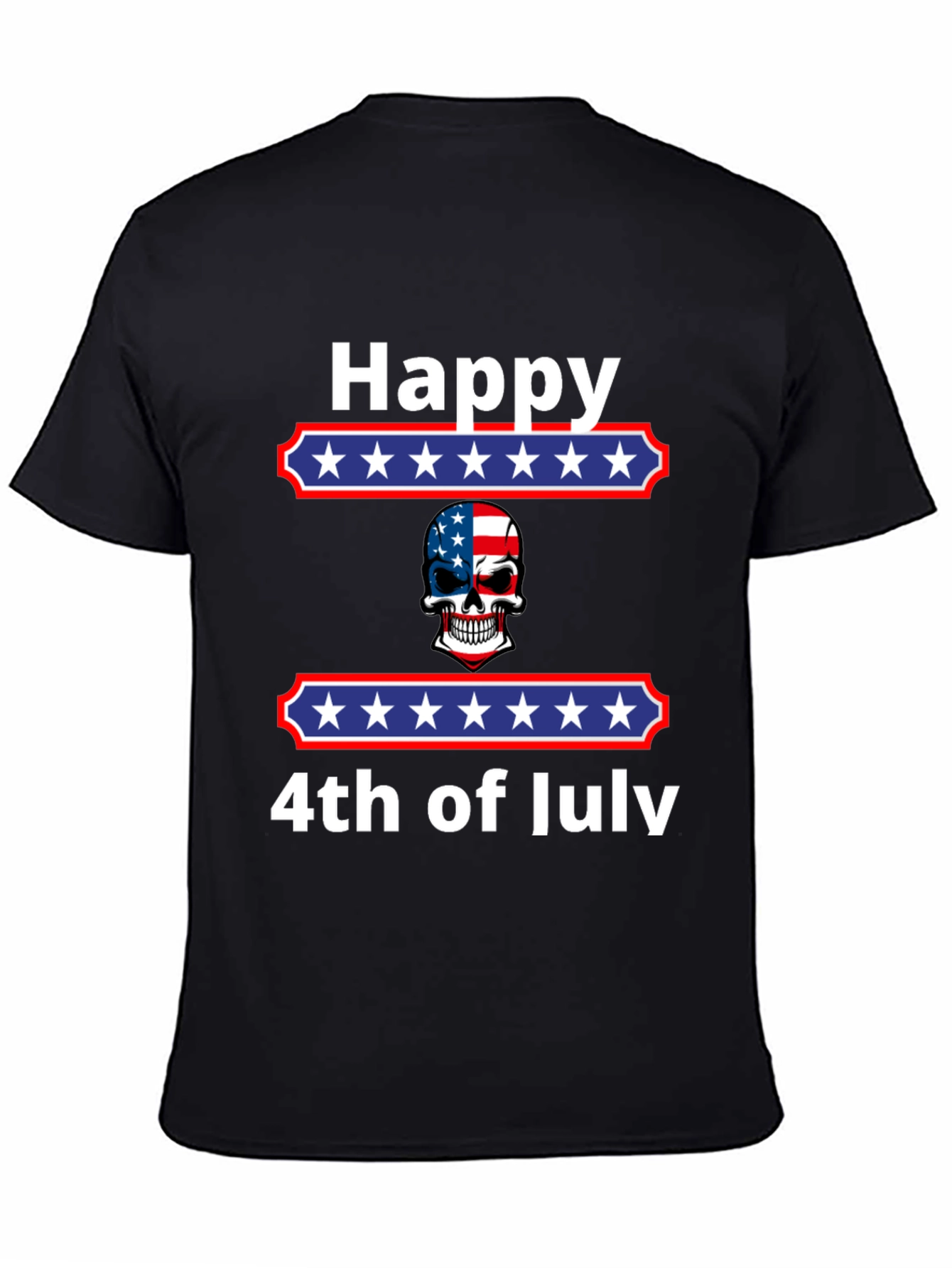 Happy 4th of July Patriotic Skull T-Shirt
