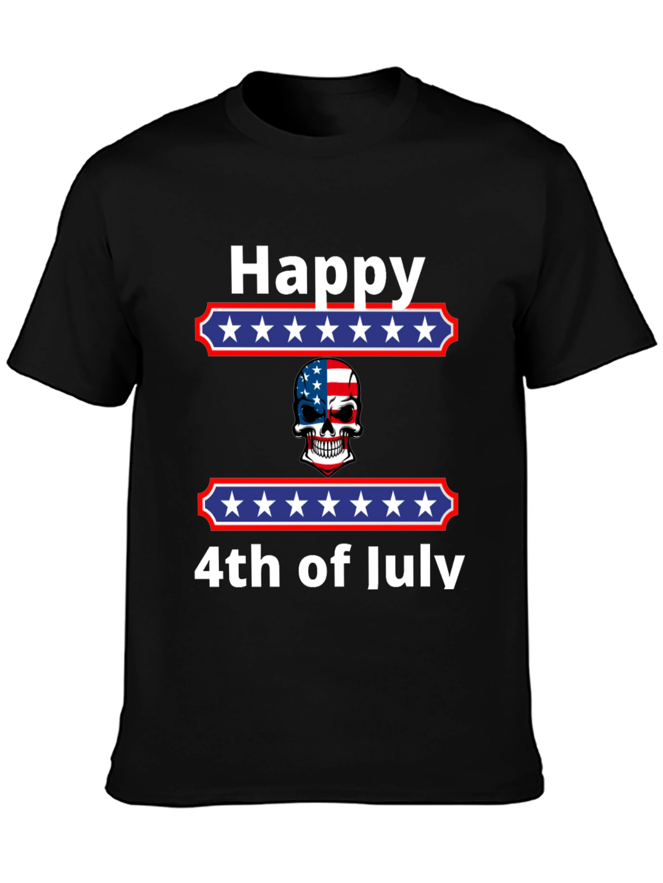 Happy 4th of July Patriotic Skull T-Shirt