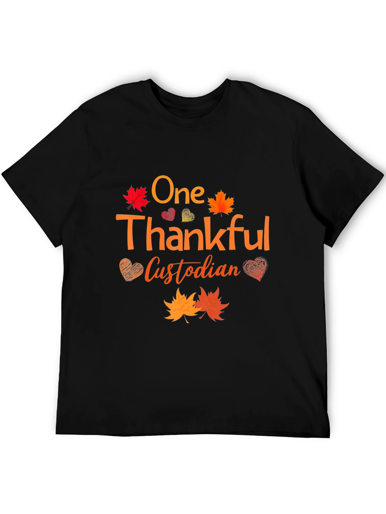 Thankful Custodian T-Shirt - Autumn Leaves Design