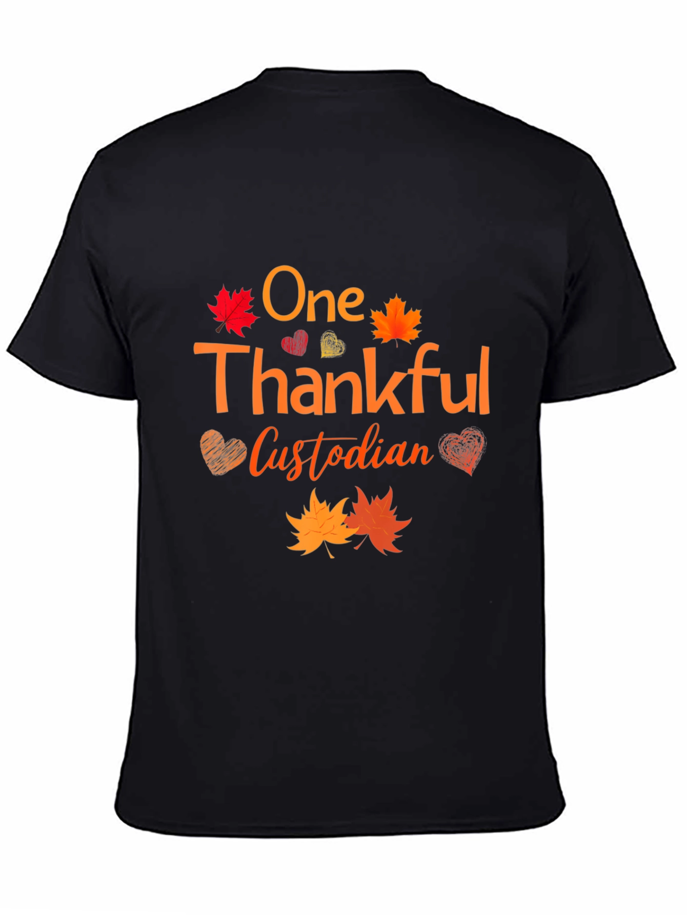 Thankful Custodian T-Shirt - Autumn Leaves Design