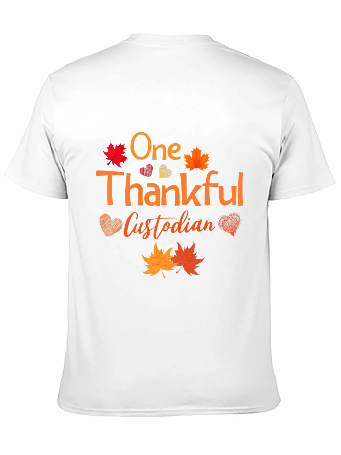 Thankful Custodian T-Shirt - Autumn Leaves Design