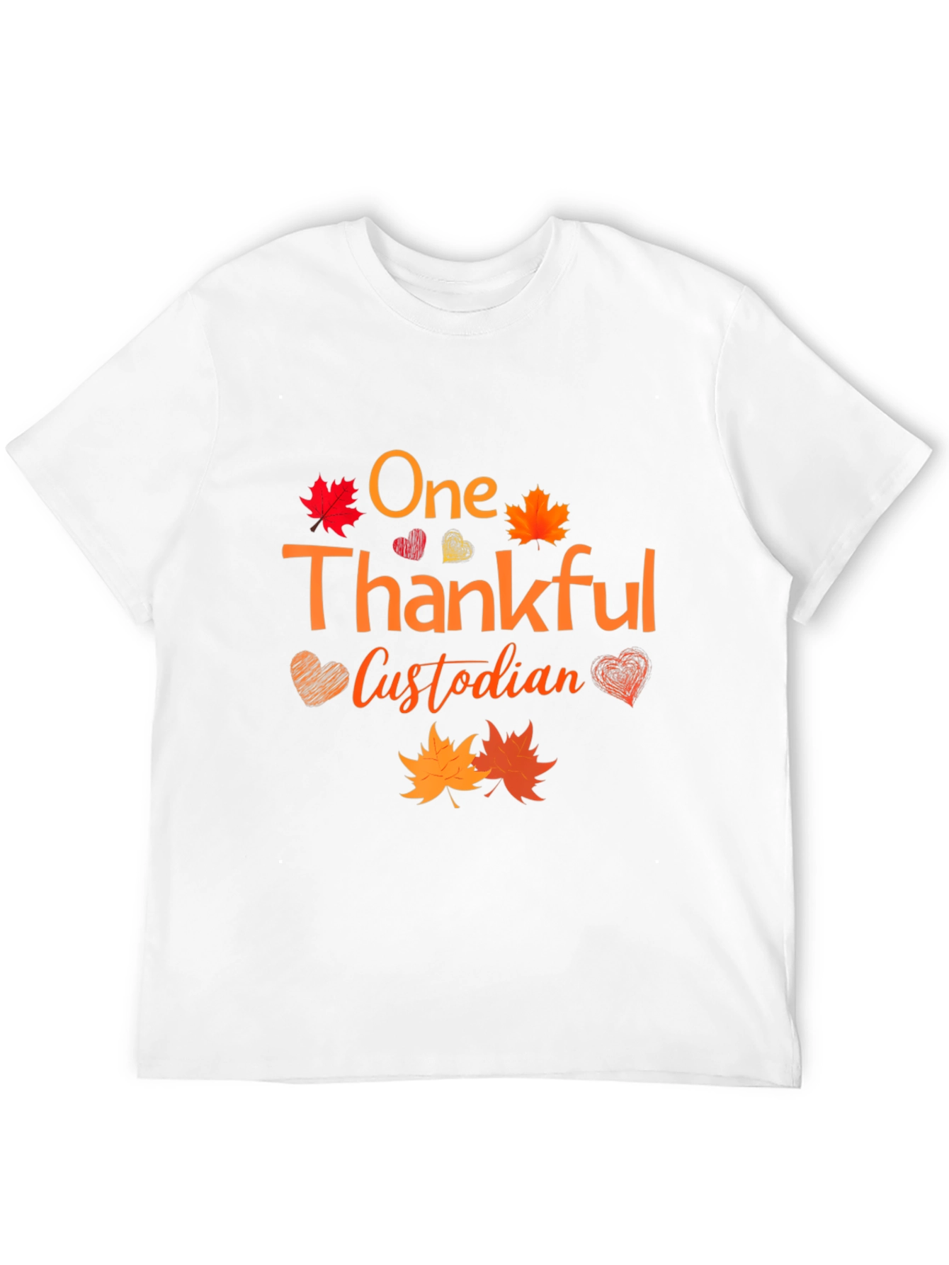 Thankful Custodian T-Shirt - Autumn Leaves Design