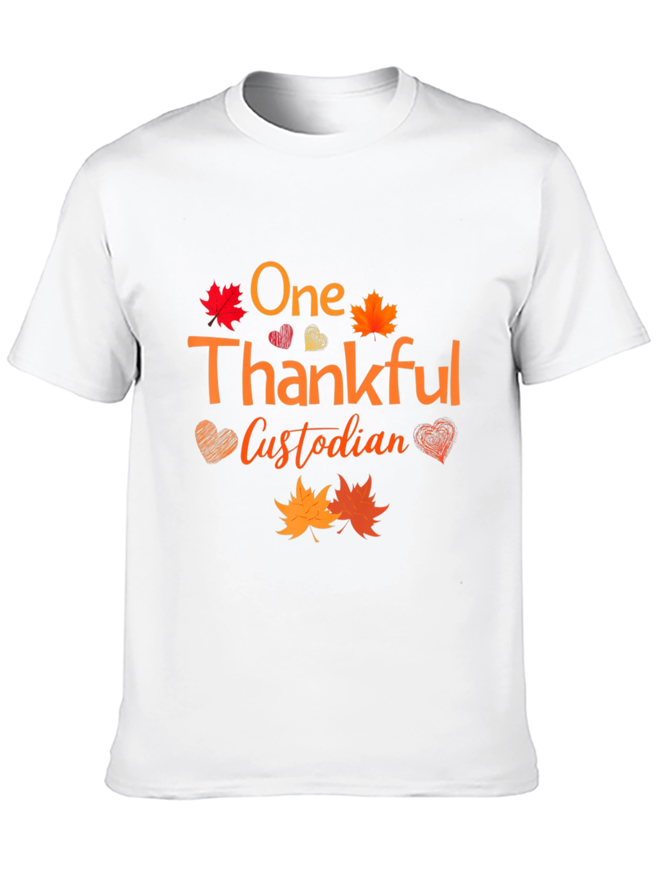 Thankful Custodian T-Shirt - Autumn Leaves Design