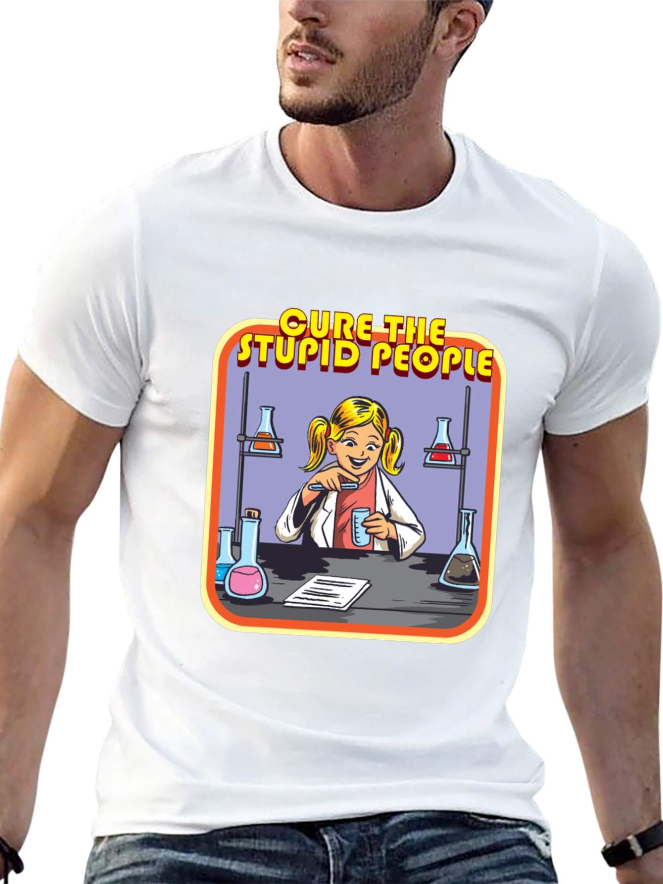 Cure The Stupid People Science T-Shirt