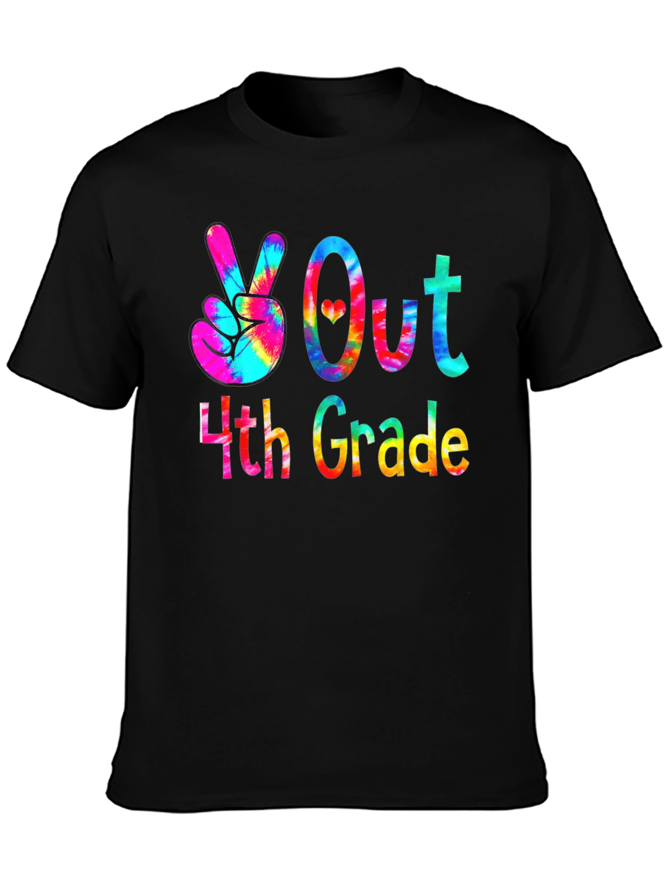 Peace Out 4th Grade Tie-Dye T-Shirt