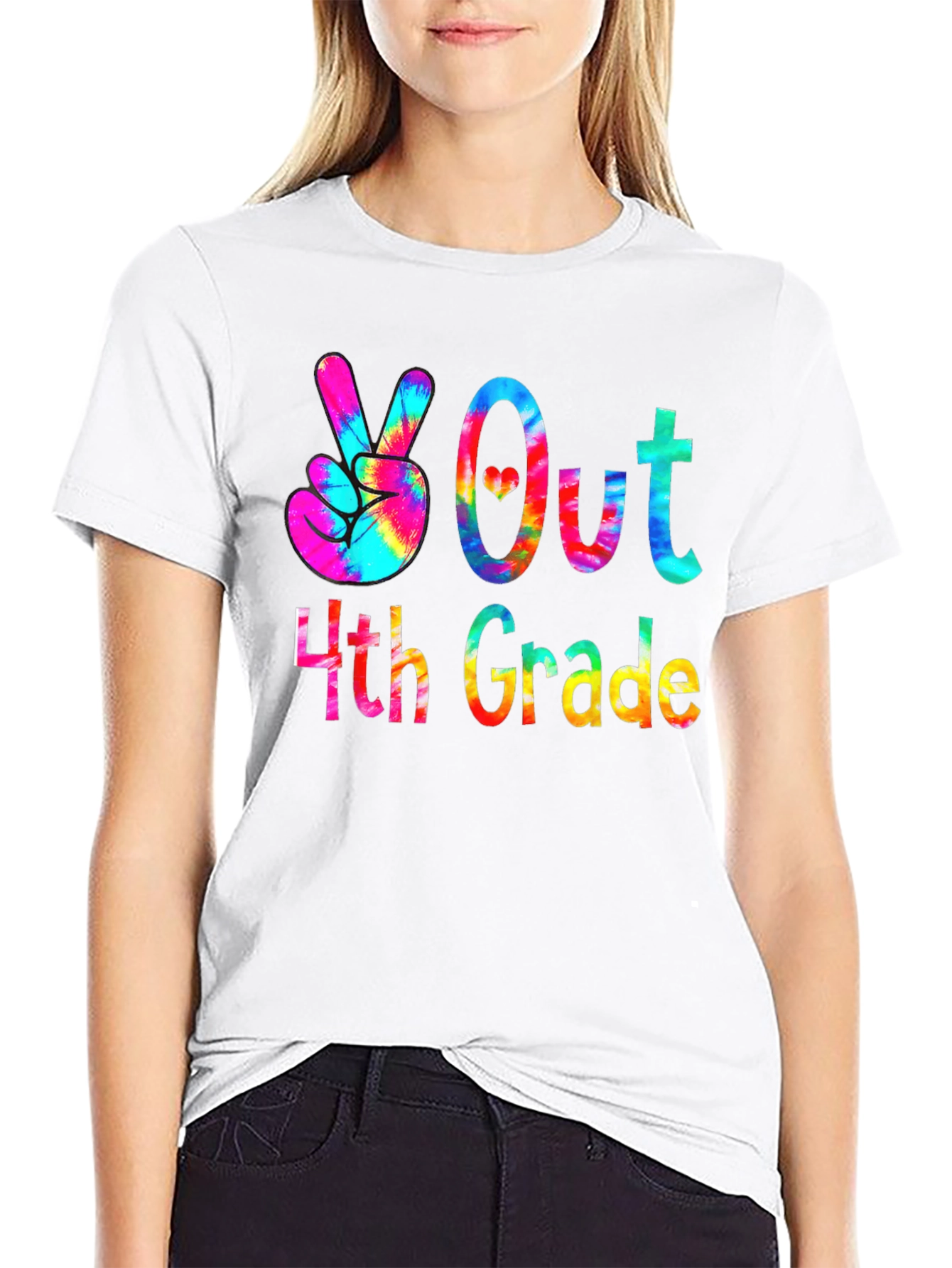 Peace Out 4th Grade Tie-Dye T-Shirt