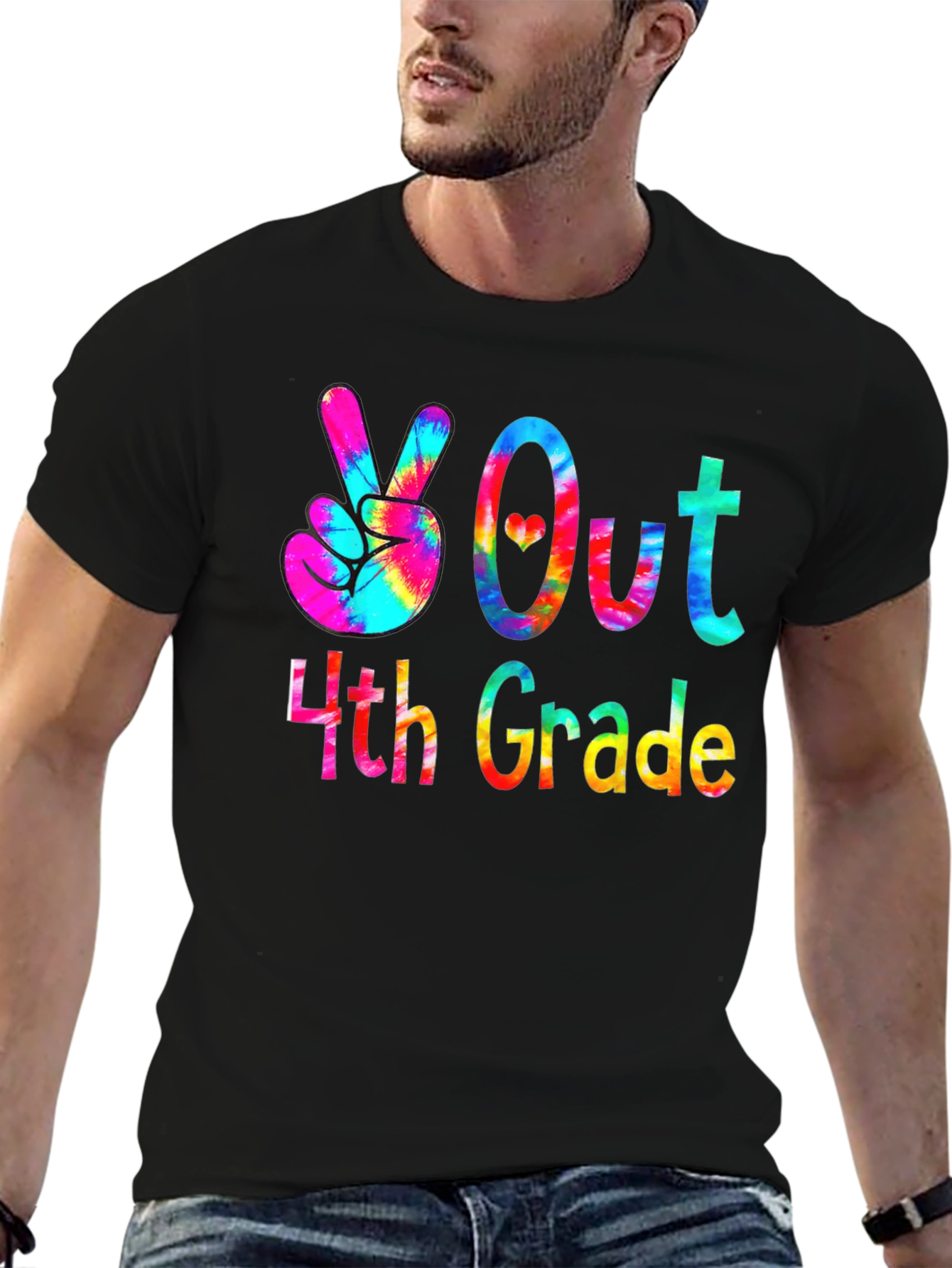 Peace Out 4th Grade Tie-Dye T-Shirt