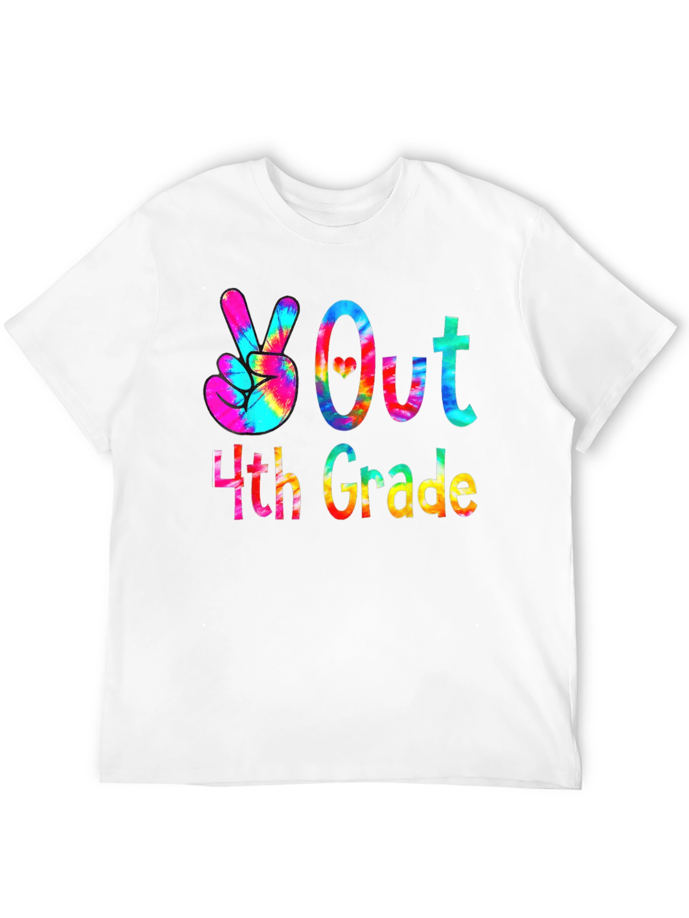 Peace Out 4th Grade Tie-Dye T-Shirt