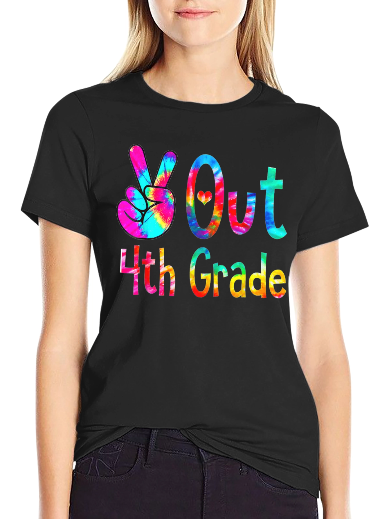 Peace Out 4th Grade Tie-Dye T-Shirt