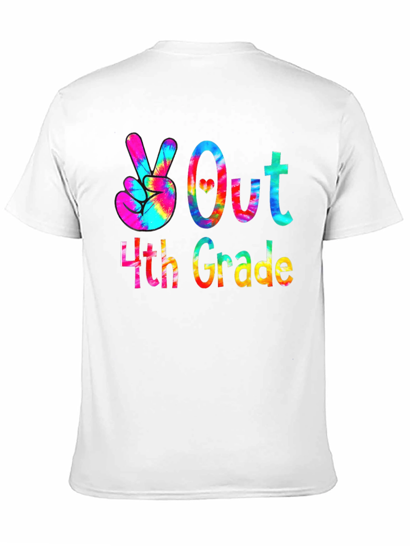 Peace Out 4th Grade Tie-Dye T-Shirt