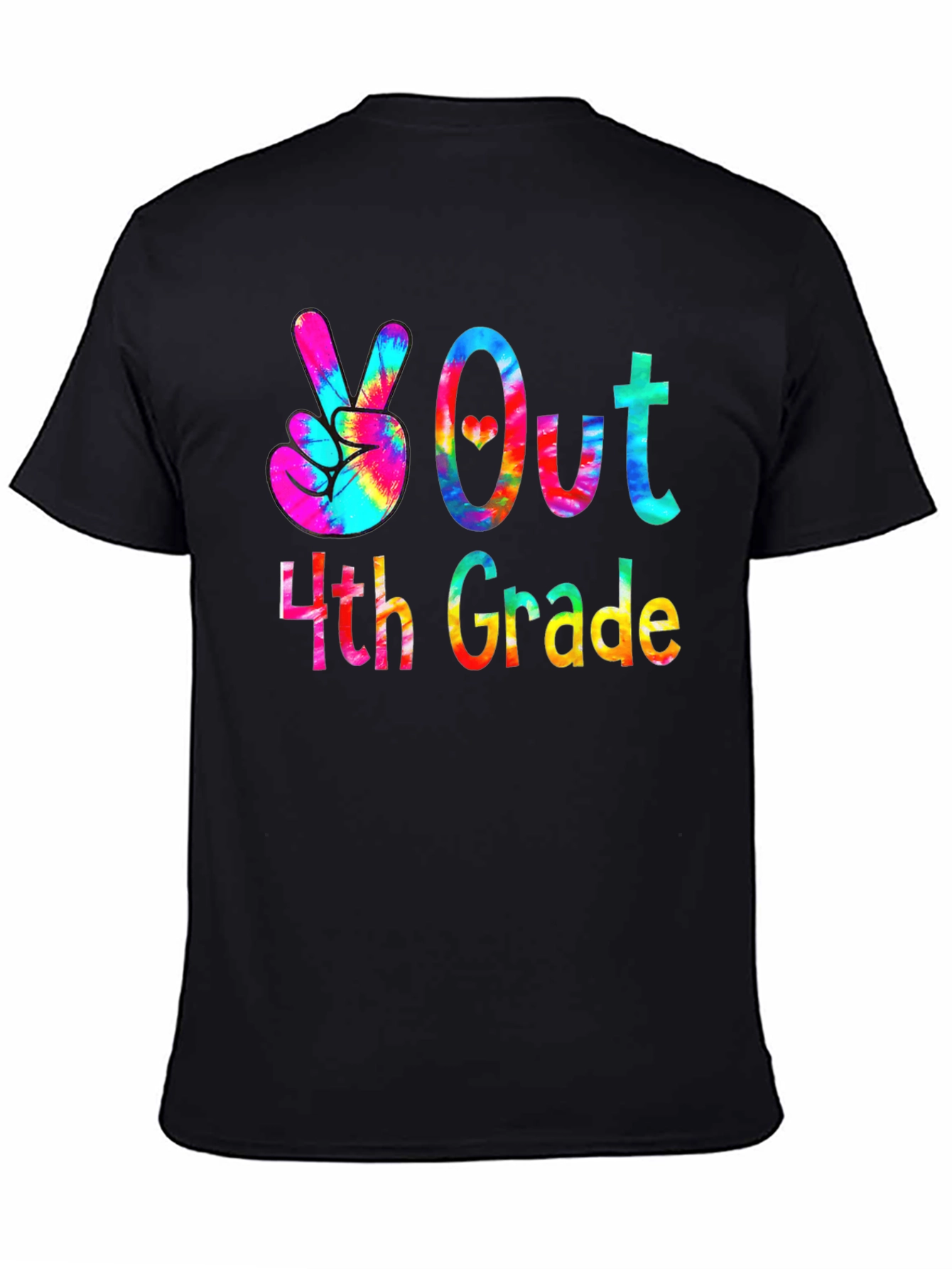 Peace Out 4th Grade Tie-Dye T-Shirt