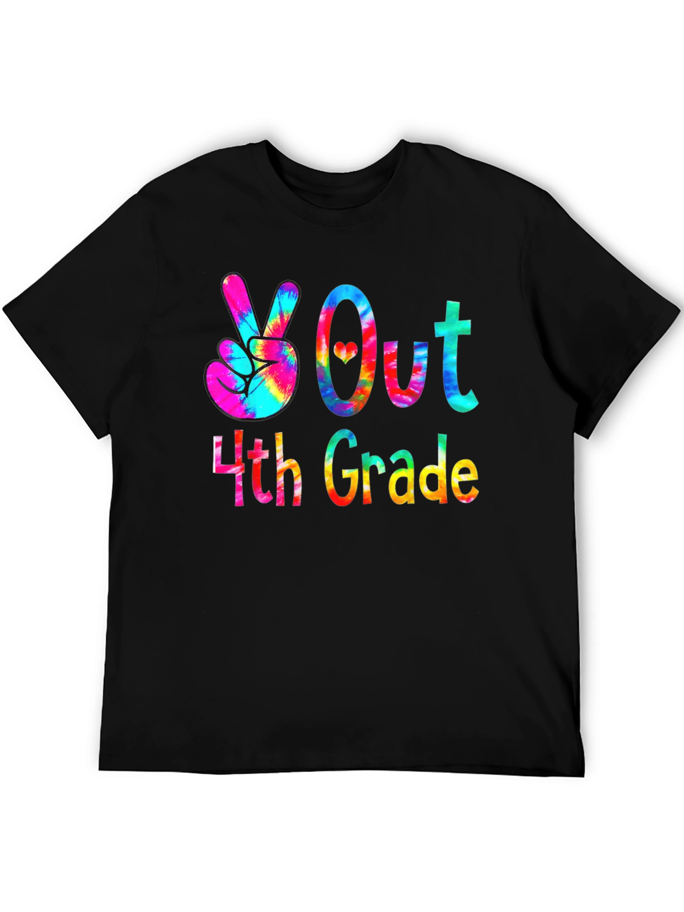 Peace Out 4th Grade Tie-Dye T-Shirt