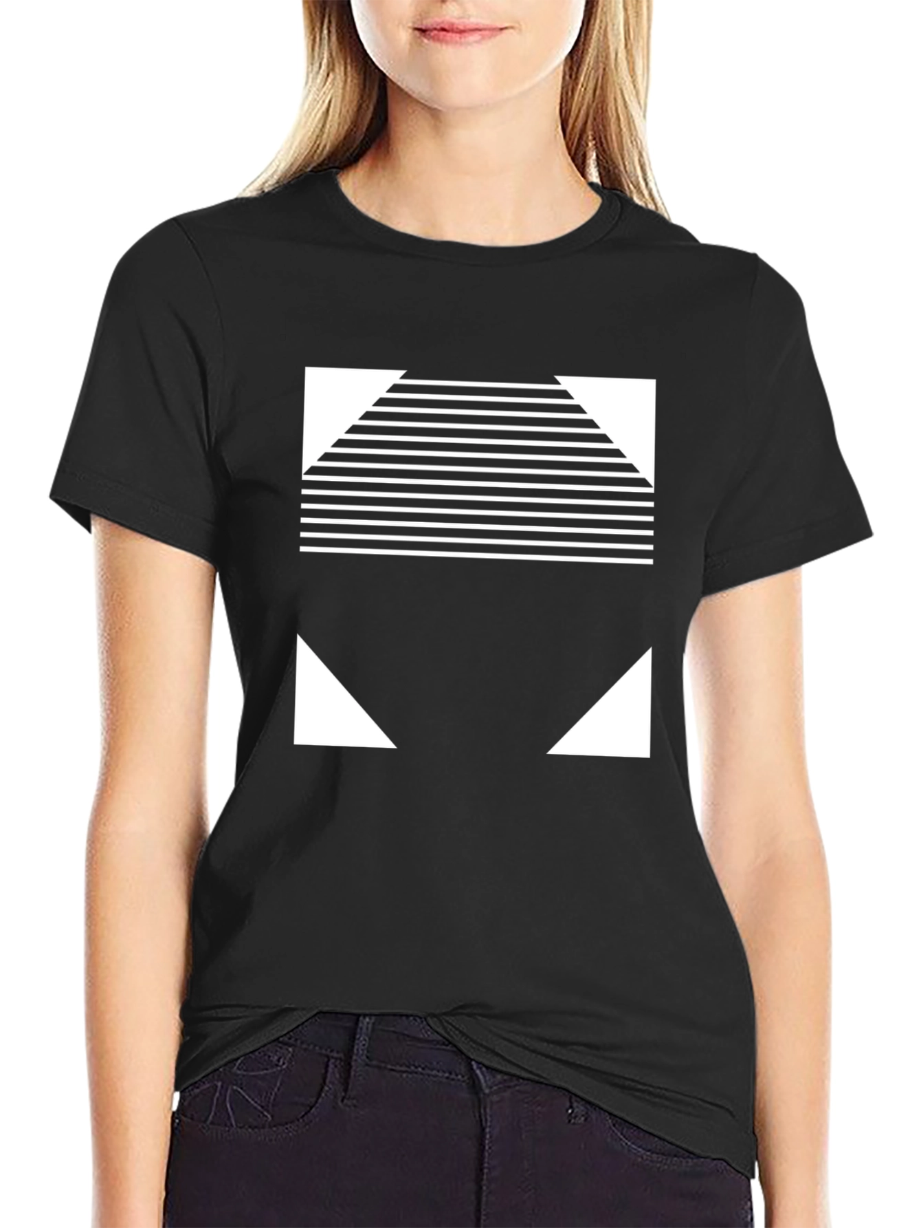 Modern Geometric Black T-Shirt