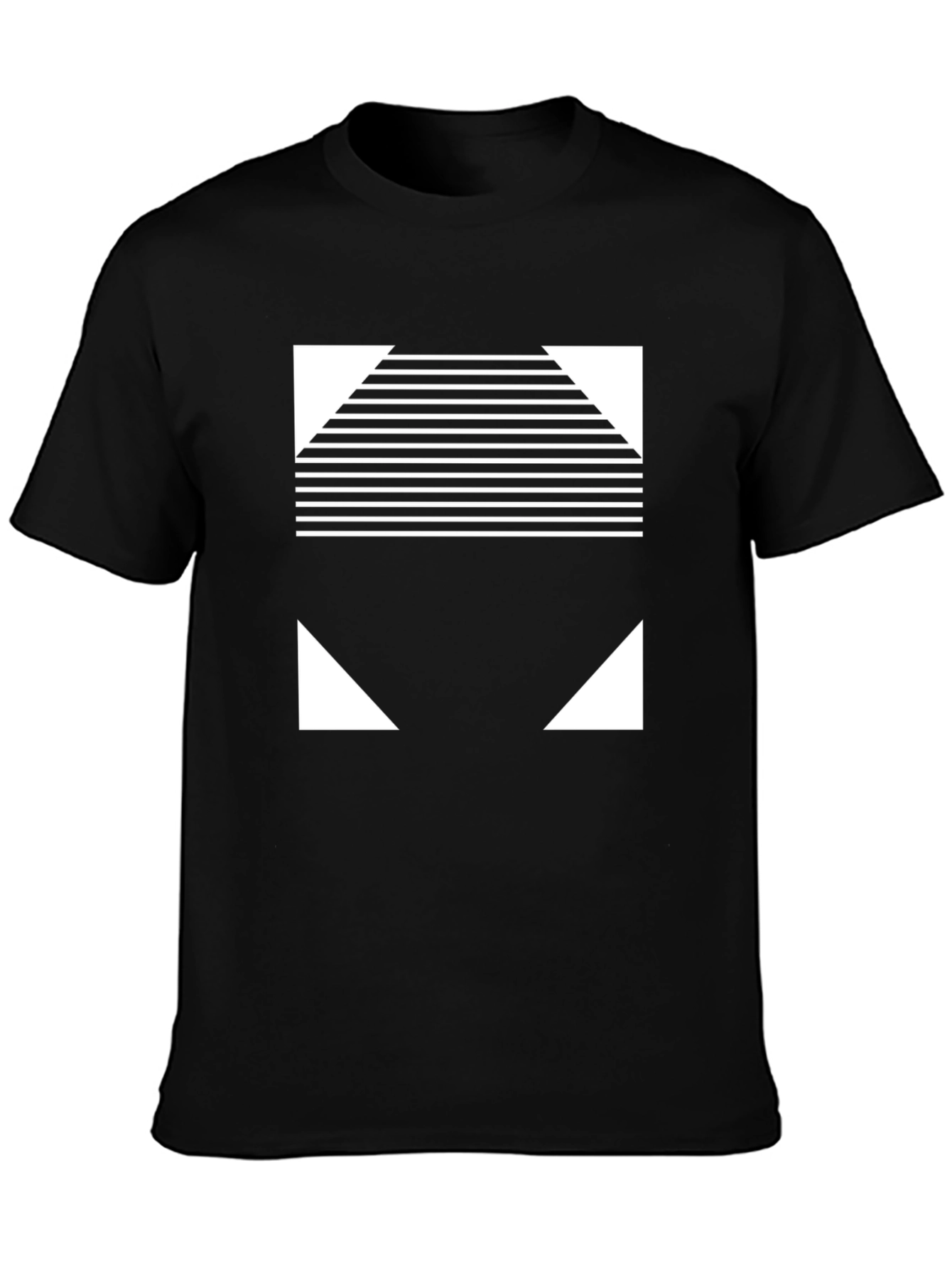 Modern Geometric Black T-Shirt