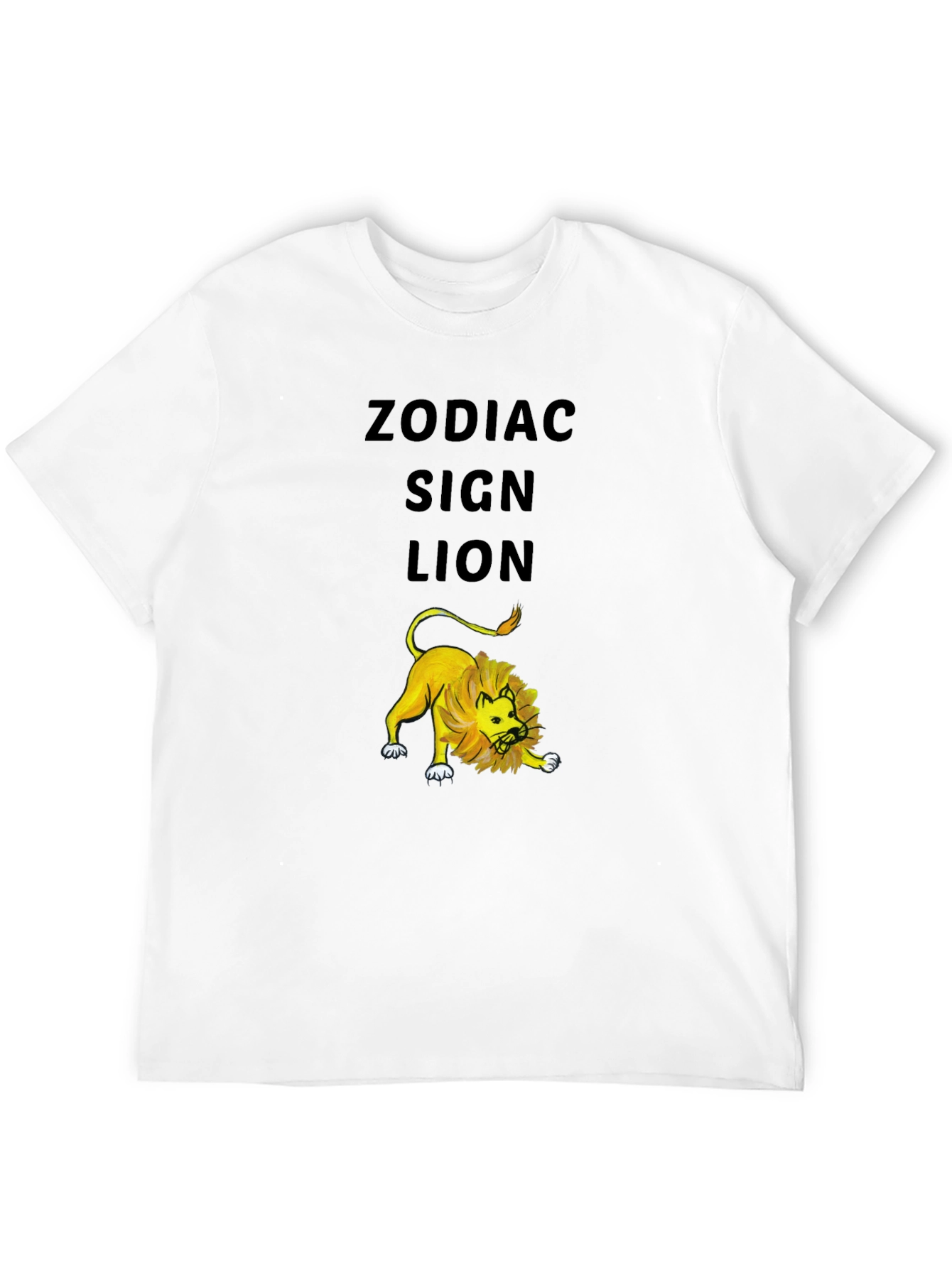 Zodiac Sign Lion Black T-Shirt