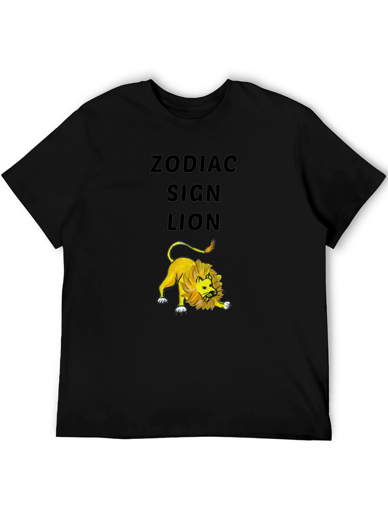 Zodiac Sign Lion Black T-Shirt