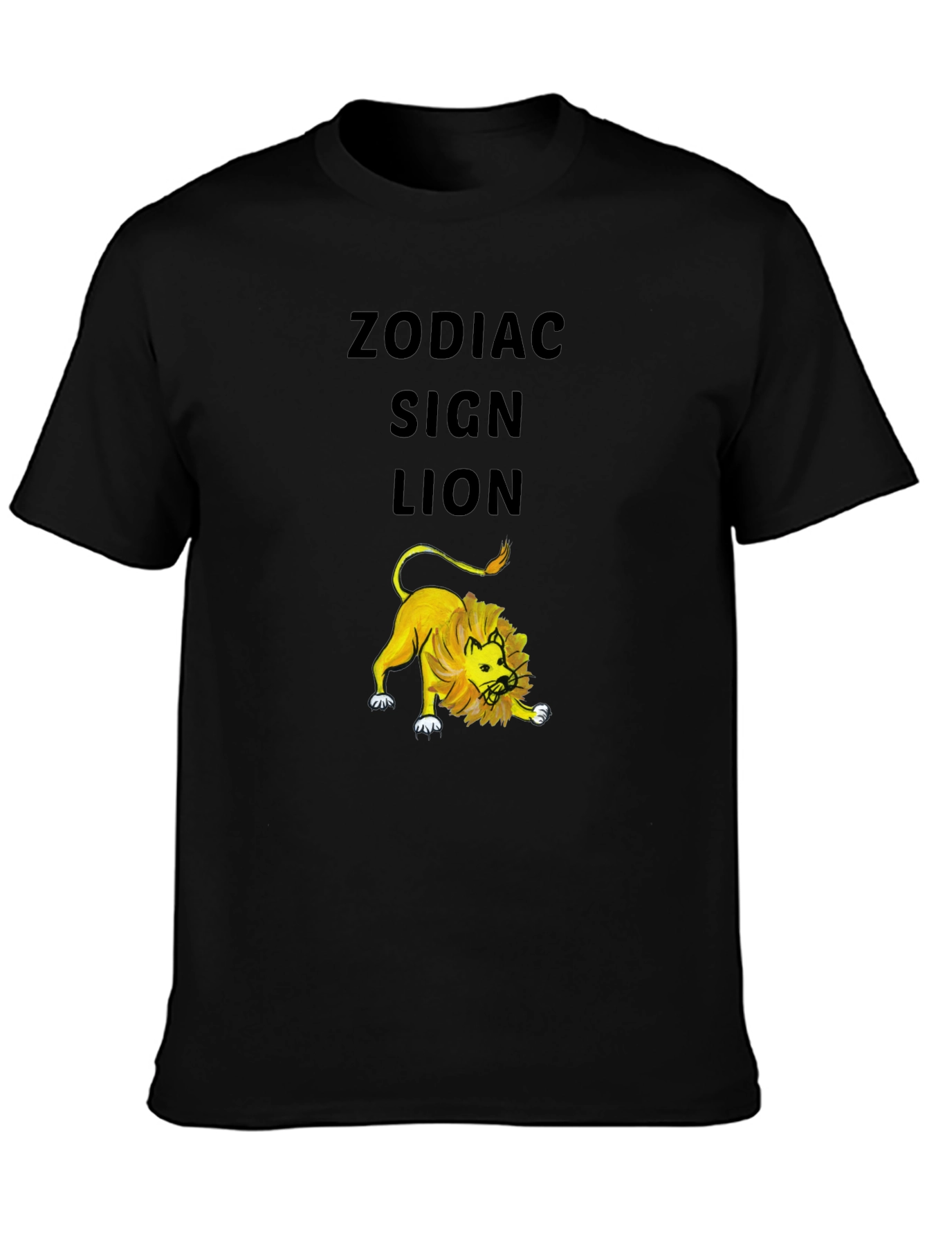 Zodiac Sign Lion Black T-Shirt