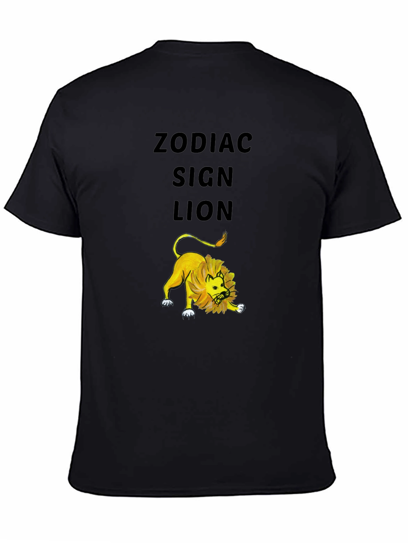 Zodiac Sign Lion Black T-Shirt
