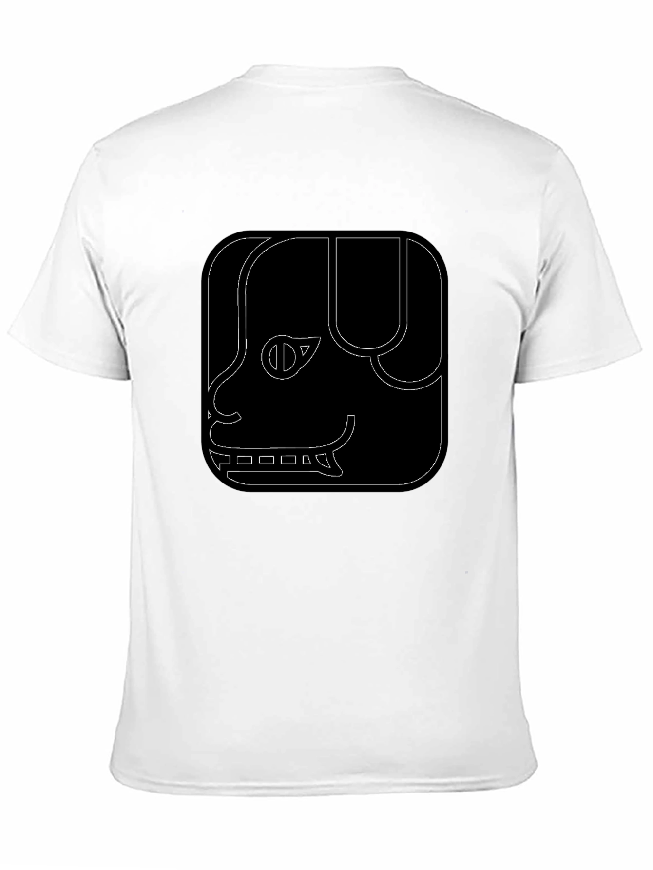 Geometric Dog Graphic Tee - Black Cotton Comfort