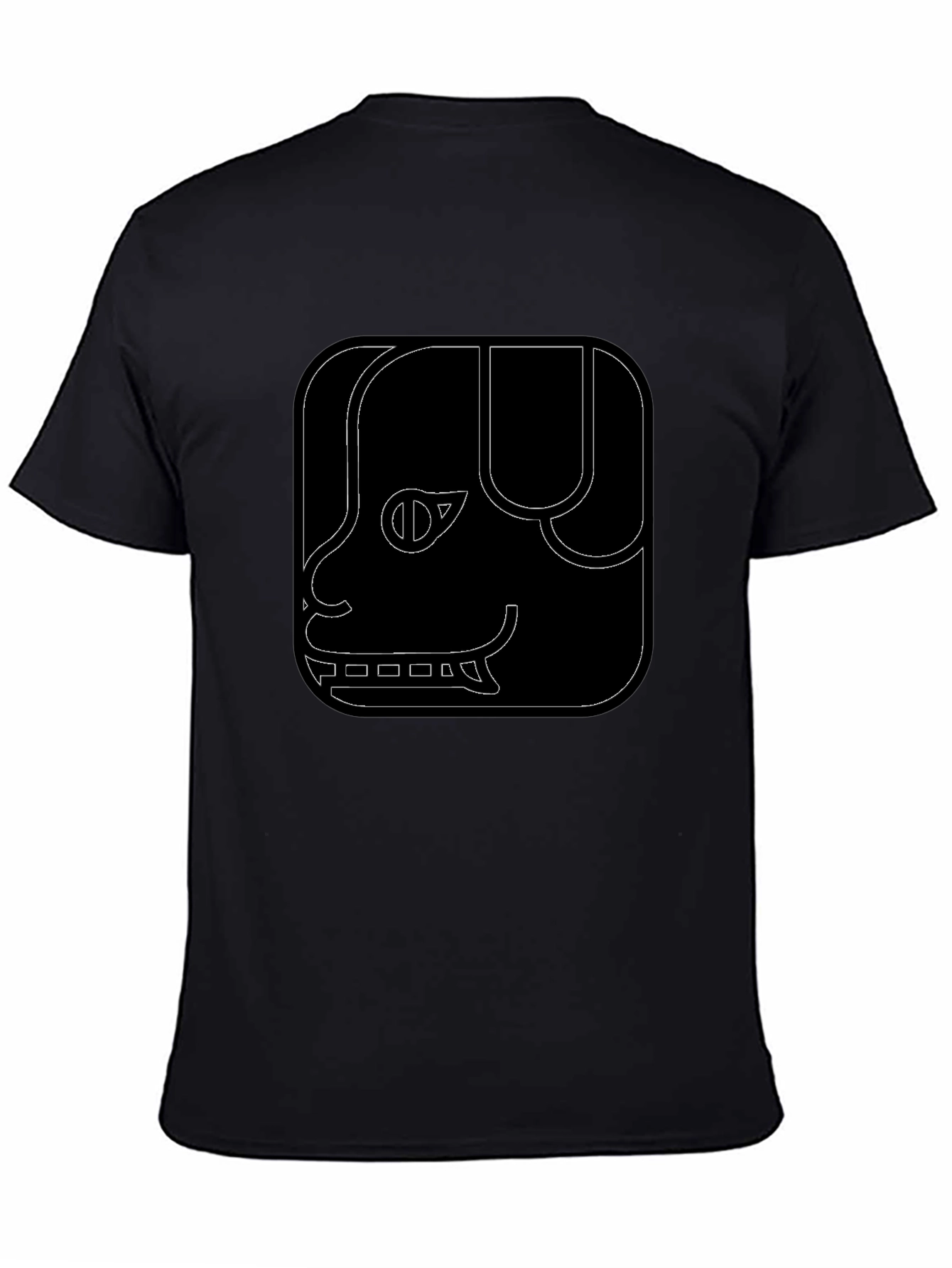 Geometric Dog Graphic Tee - Black Cotton Comfort