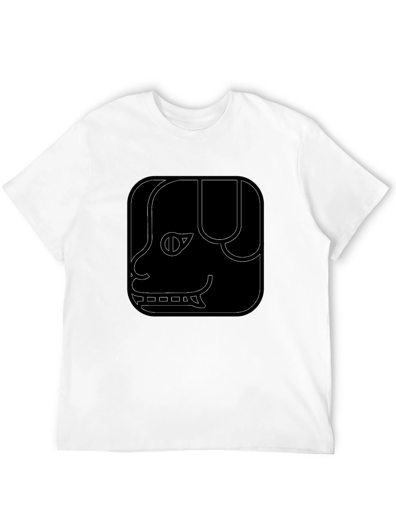 Geometric Dog Graphic Tee - Black Cotton Comfort