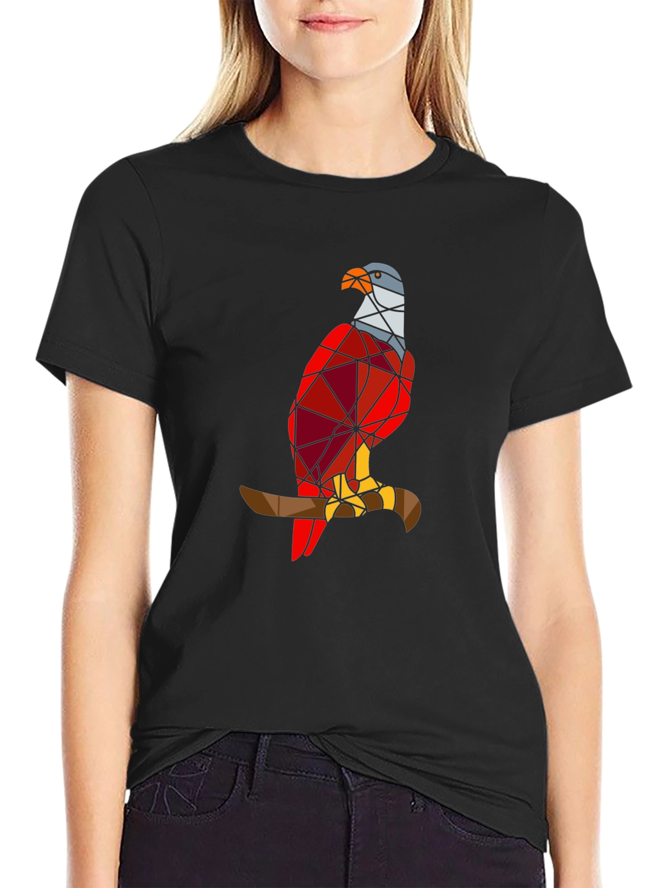 Geometric Eagle Graphic Tee - Stylish Bird Design T-Shirt