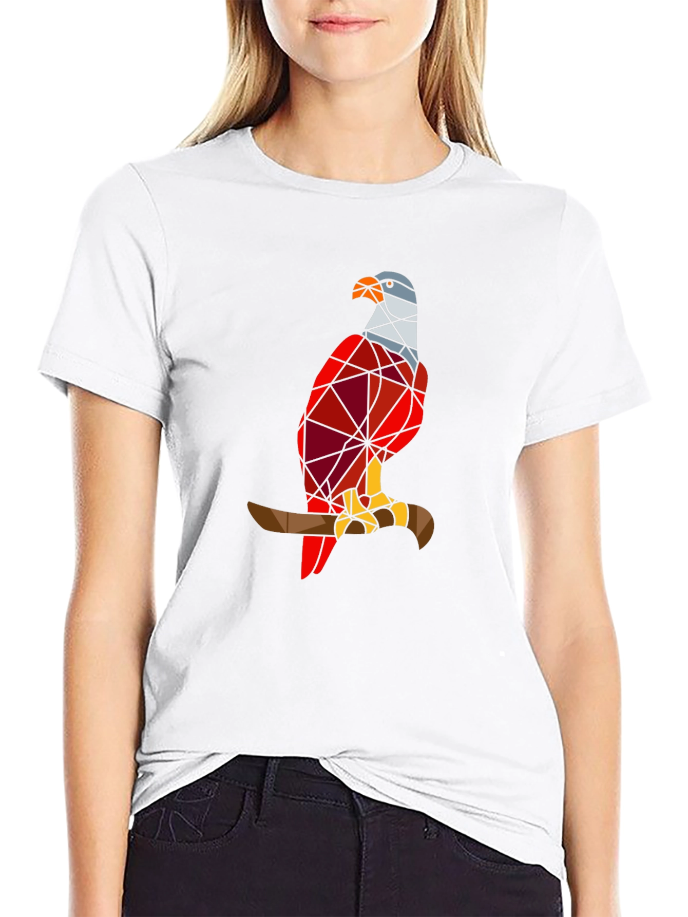 Geometric Eagle Graphic Tee - Stylish Bird Design T-Shirt