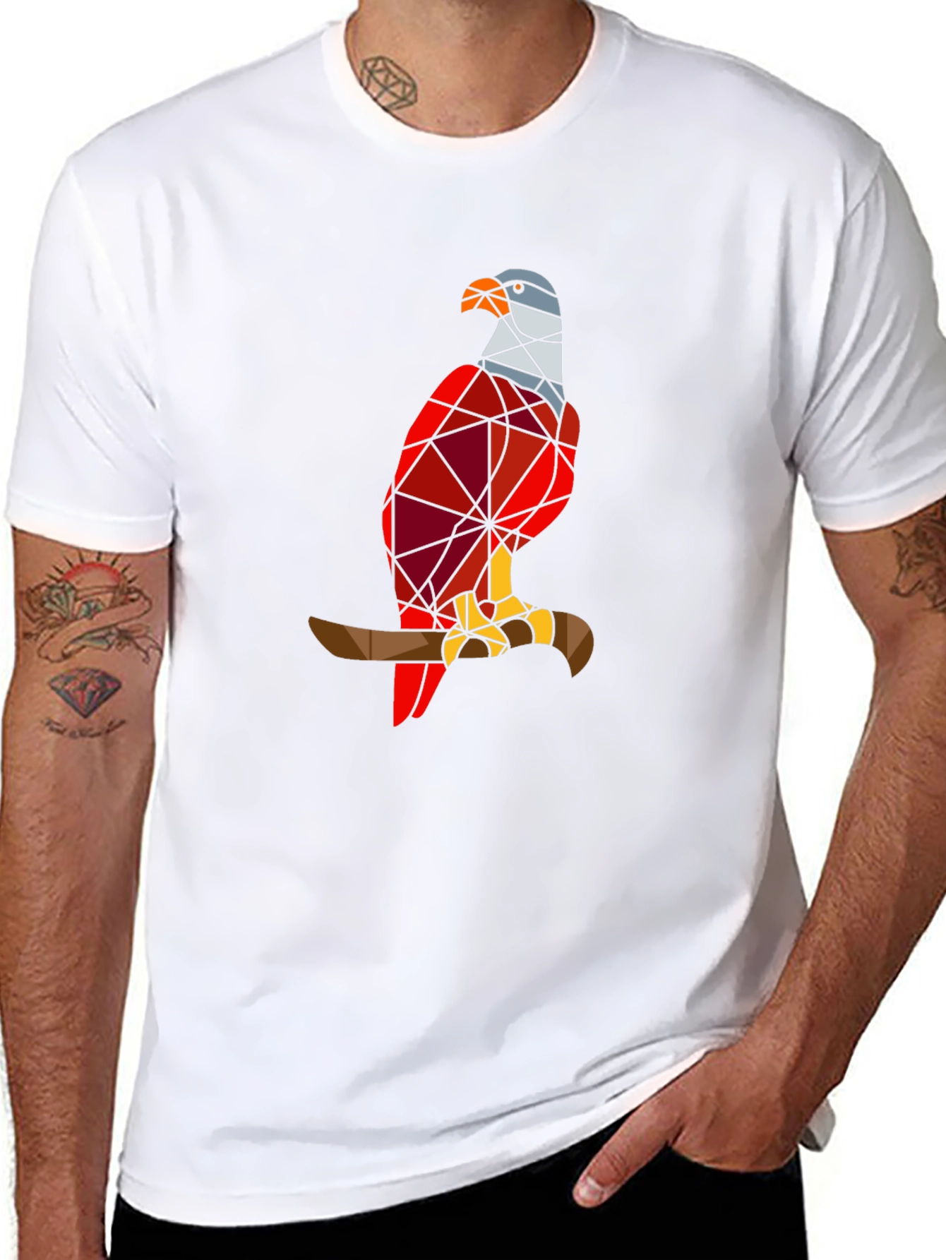 Geometric Eagle Graphic Tee - Stylish Bird Design T-Shirt