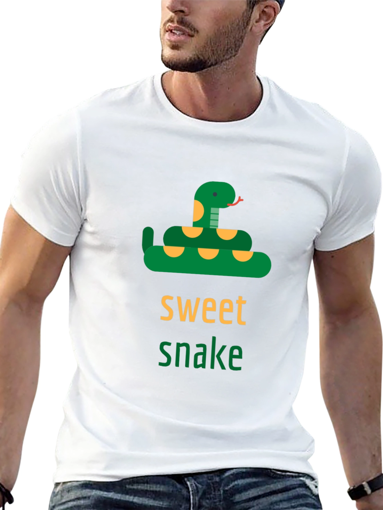 Sweet Snake Graphic Tee -  Unisex Black T-Shirt