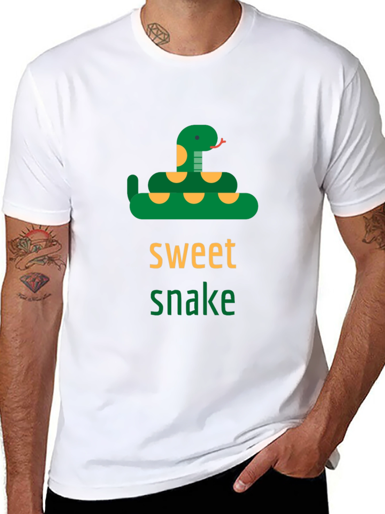 Sweet Snake Graphic Tee -  Unisex Black T-Shirt