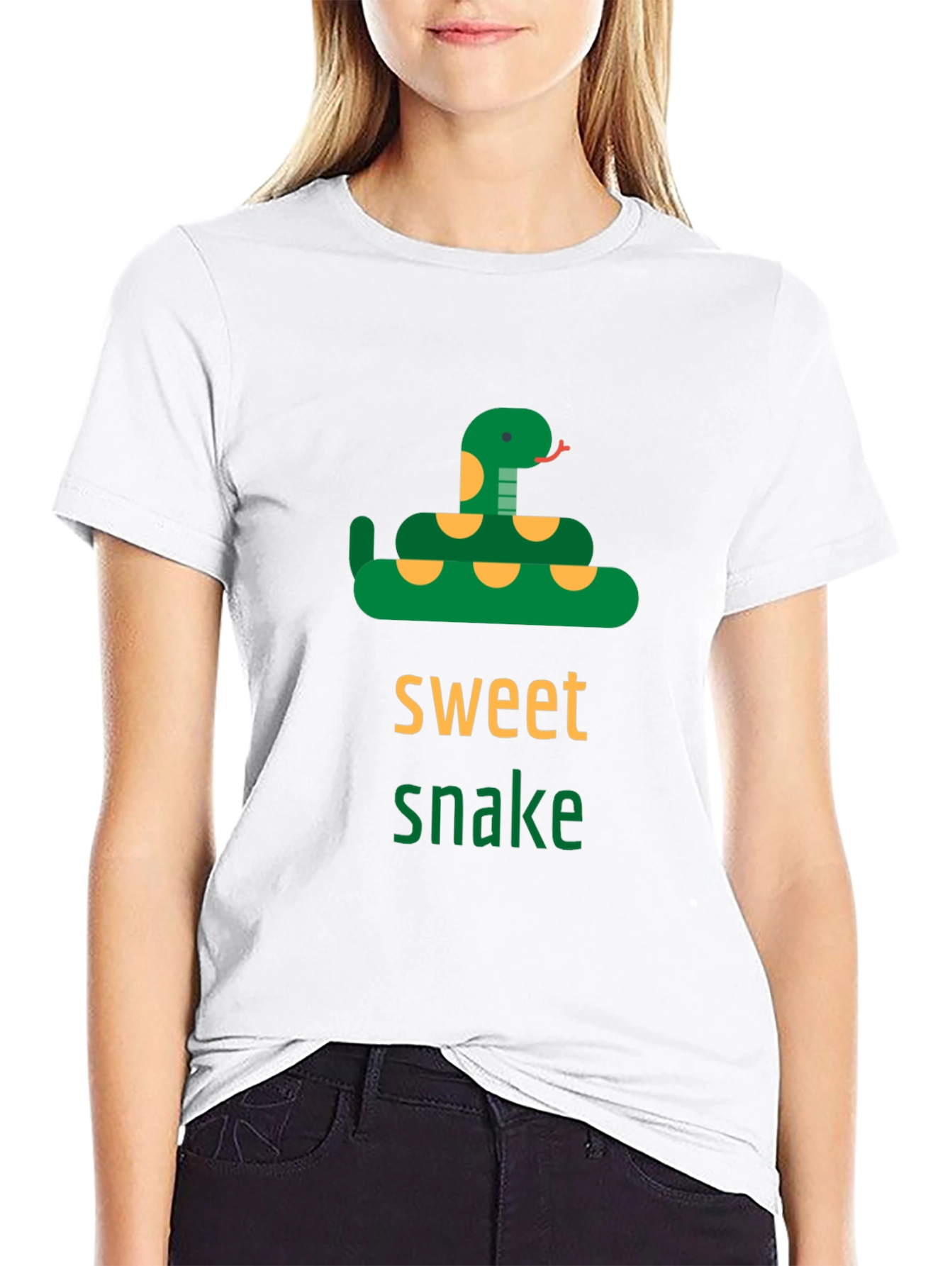 Sweet Snake Graphic Tee -  Unisex Black T-Shirt