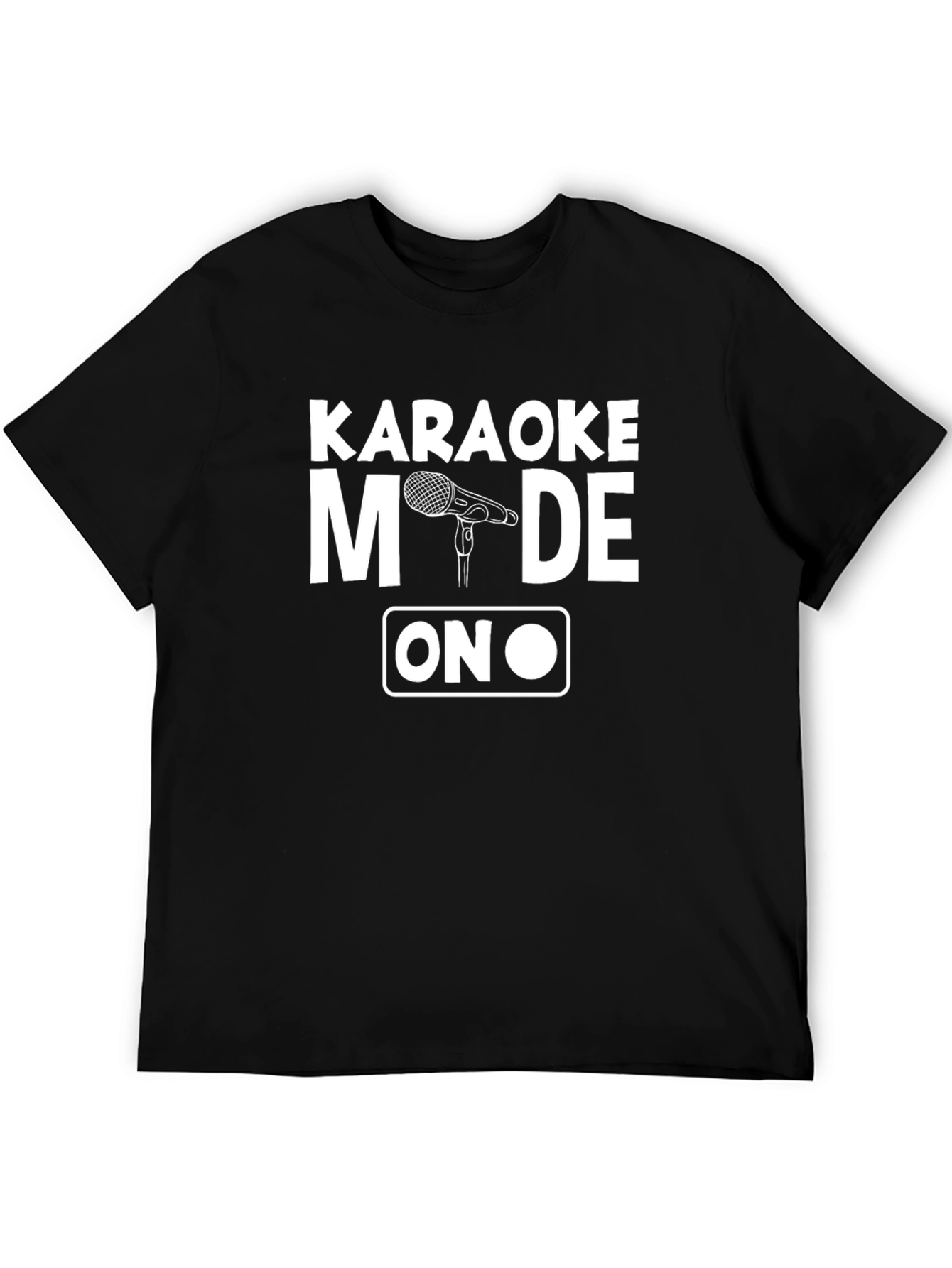 Karaoke Mode On Black Graphic Tee Shirt