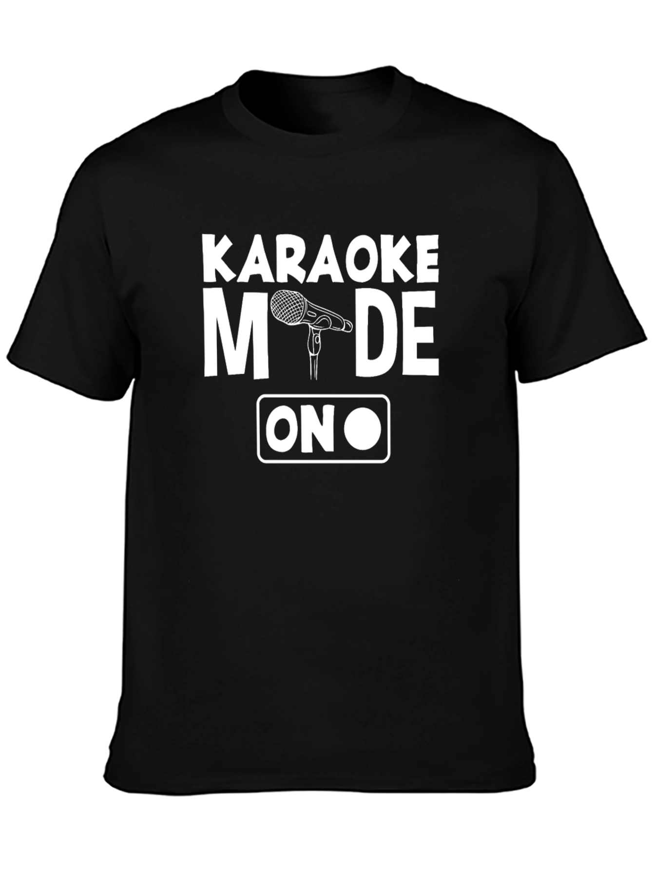 Karaoke Mode On Black Graphic Tee Shirt