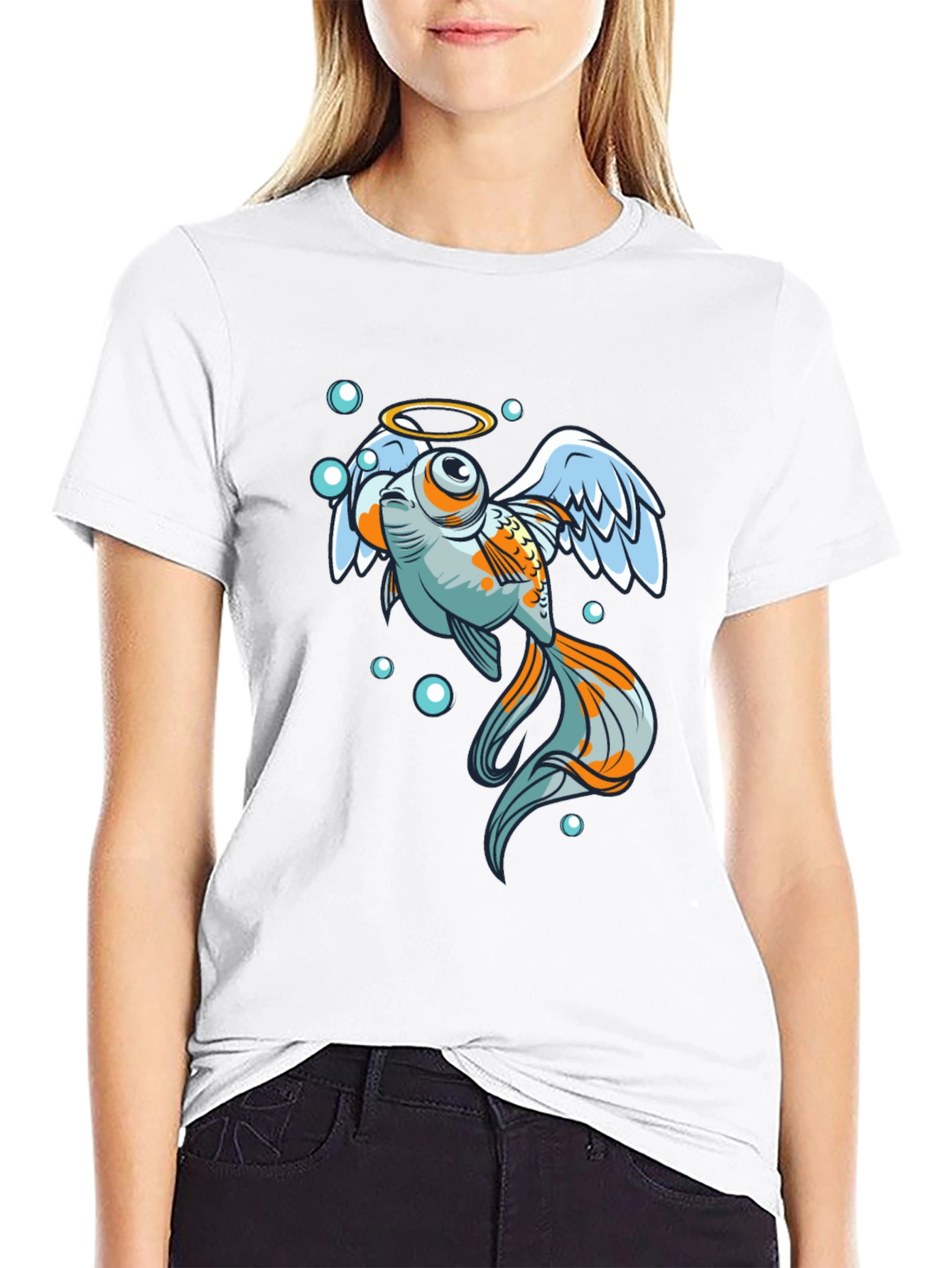 Angel Fish Graphic Tee - Black