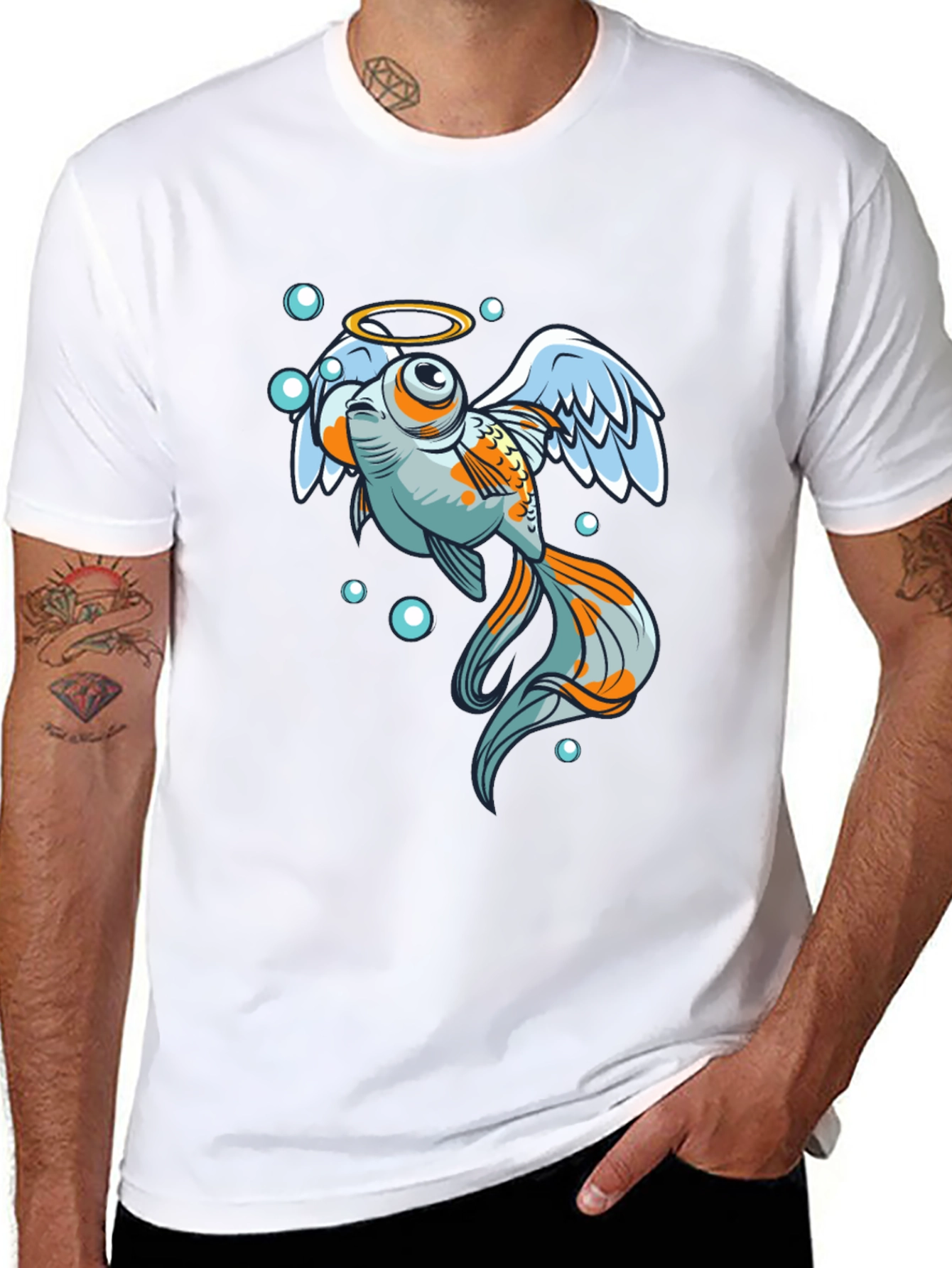 Angel Fish Graphic Tee - Black