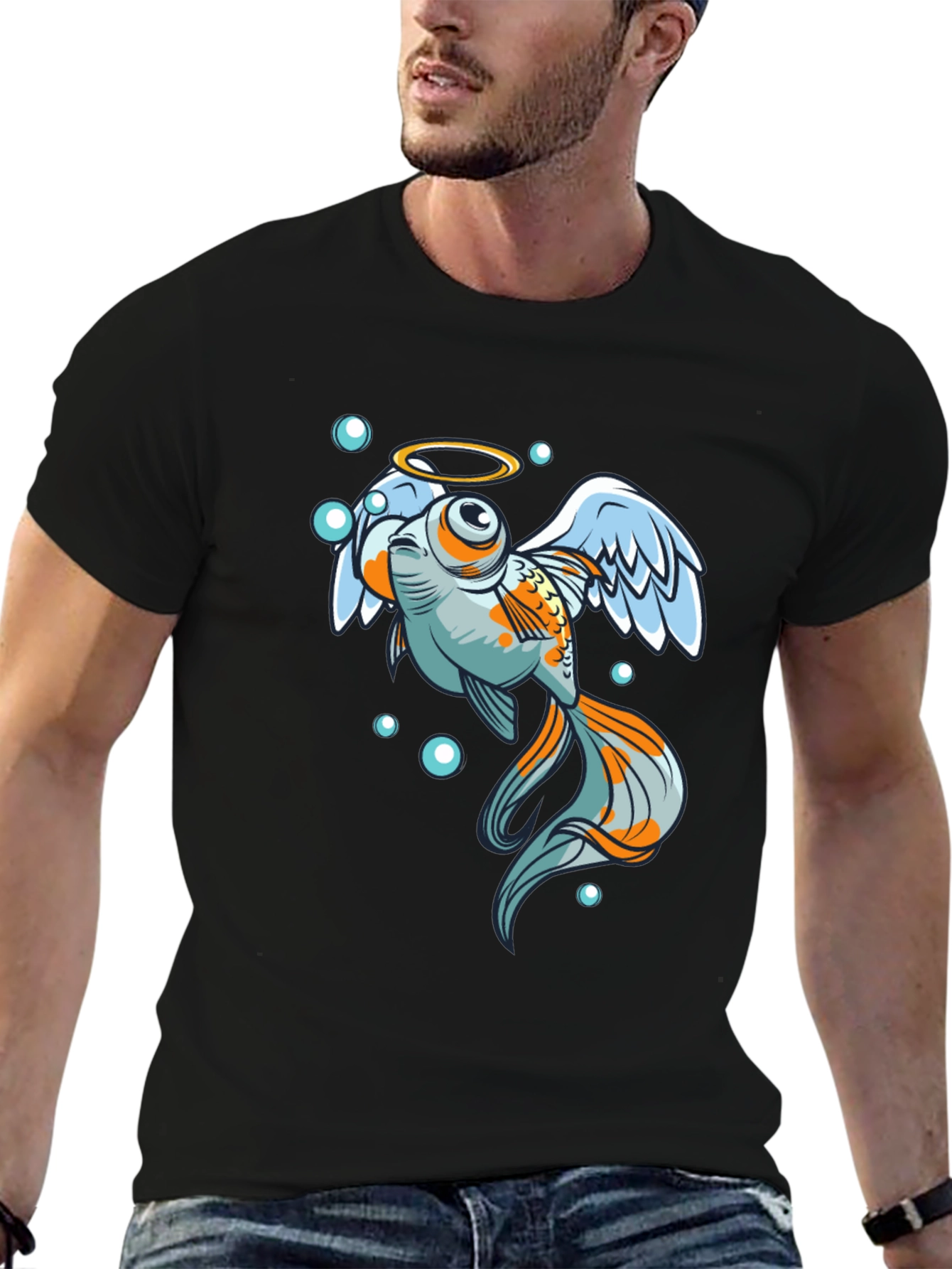 Angel Fish Graphic Tee - Black