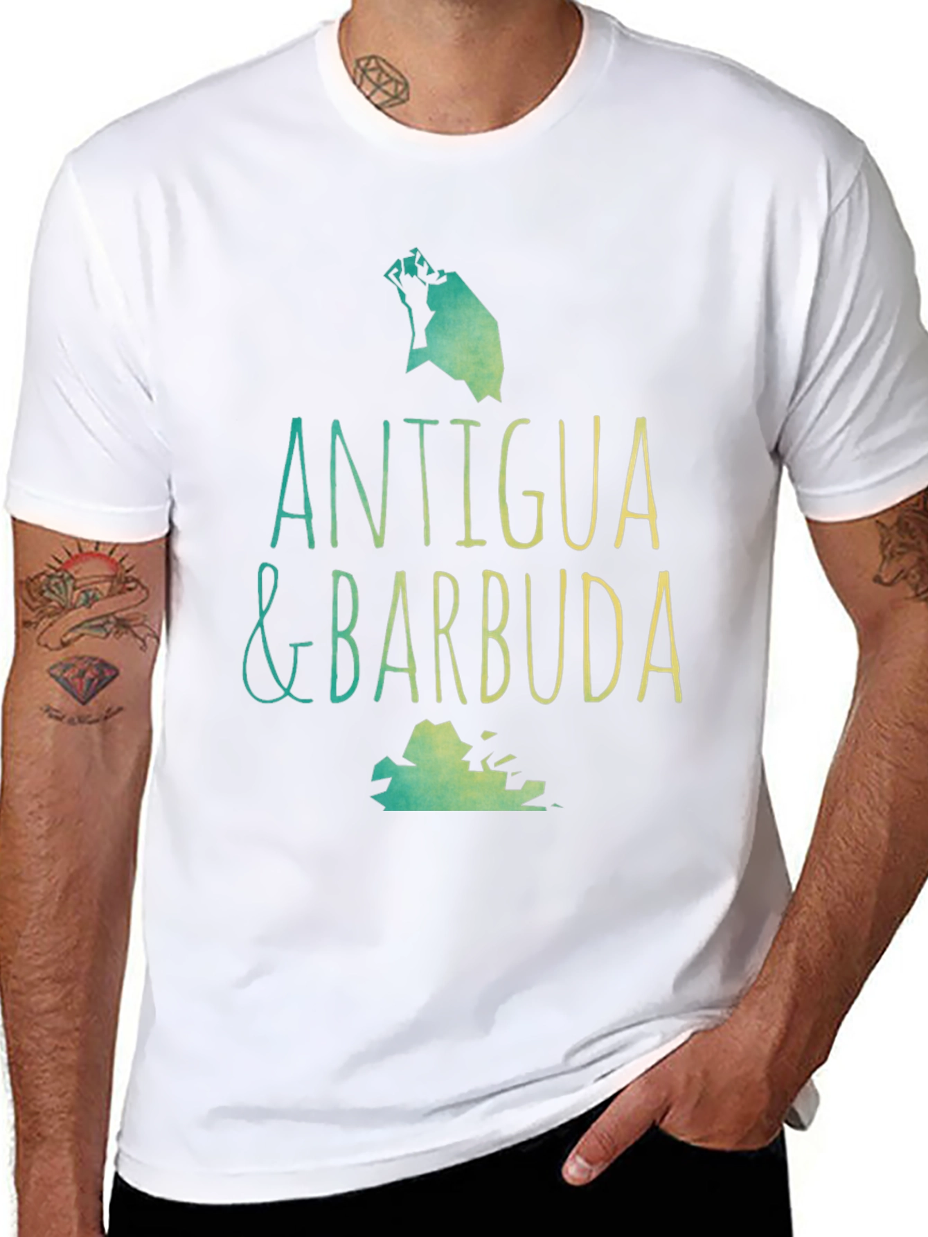 Antigua & Barbuda T-Shirt - Island Map Souvenir