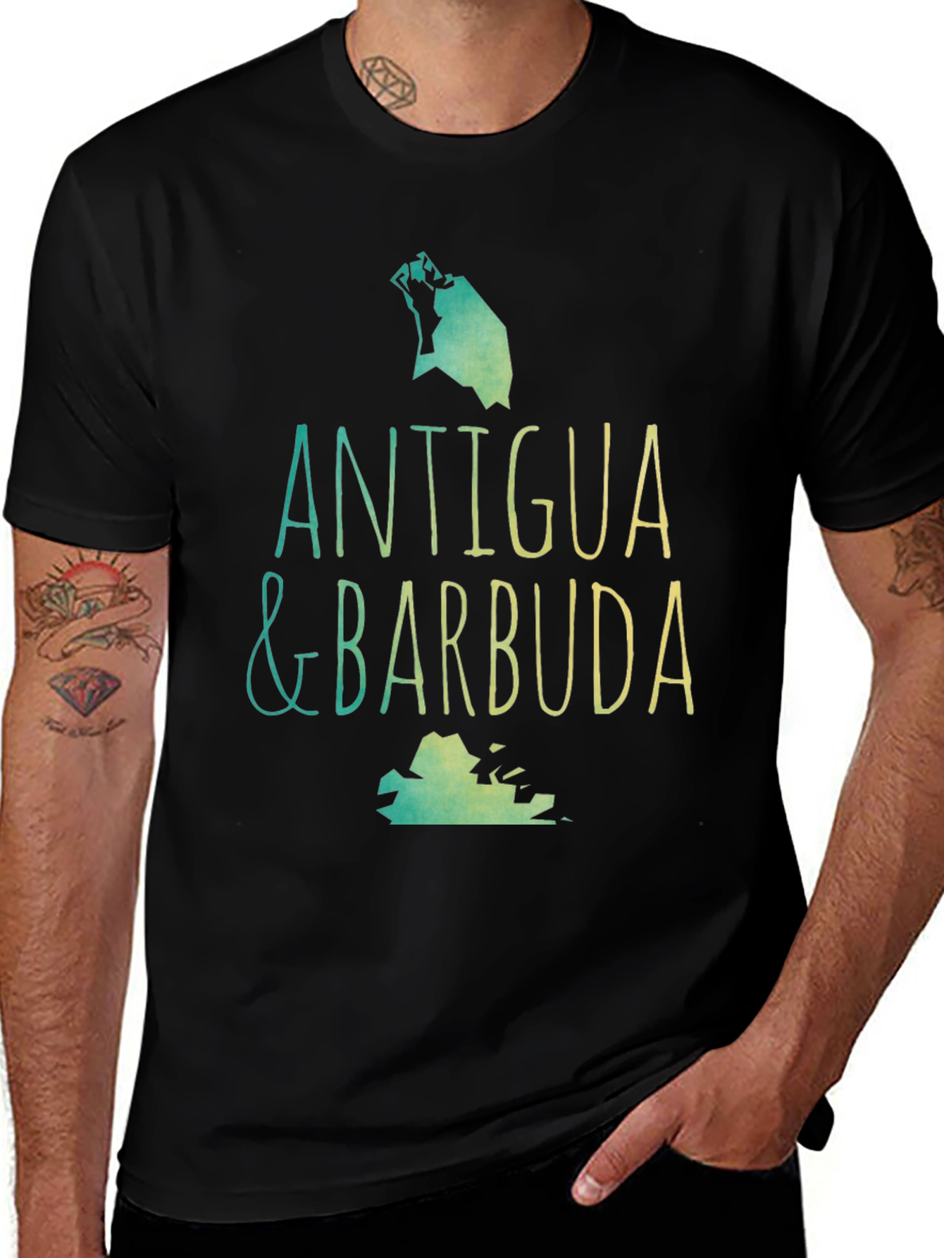 Antigua & Barbuda T-Shirt - Island Map Souvenir