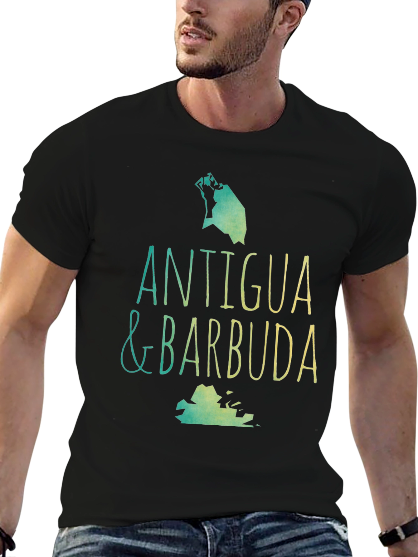 Antigua & Barbuda T-Shirt - Island Map Souvenir