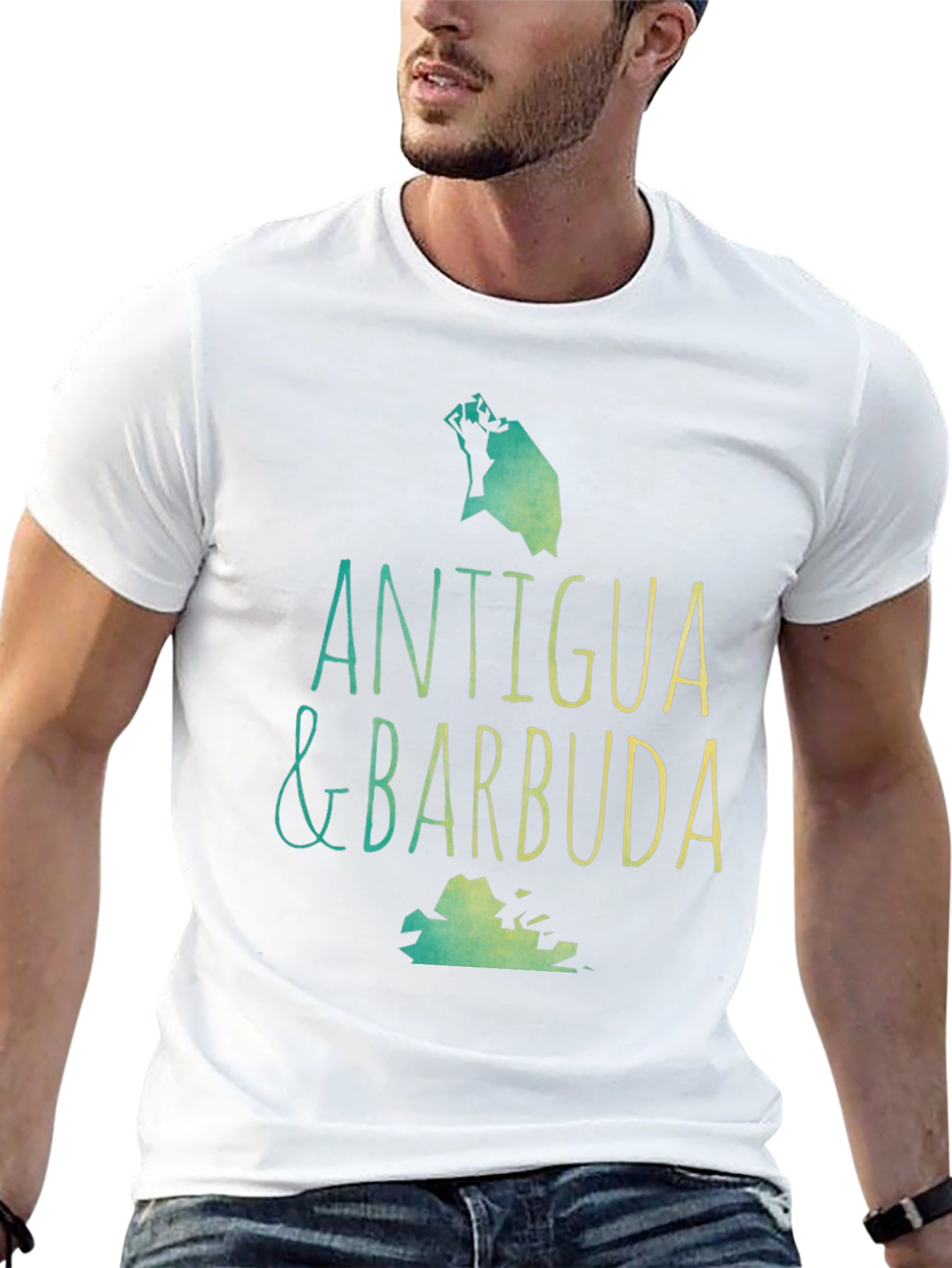 Antigua & Barbuda T-Shirt - Island Map Souvenir