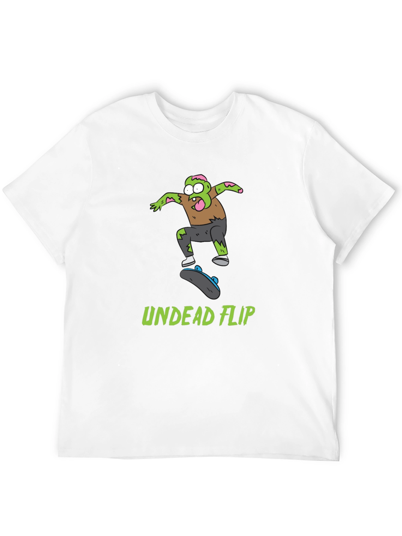 Undead Flip Zombie Skateboarder Black T-Shirt