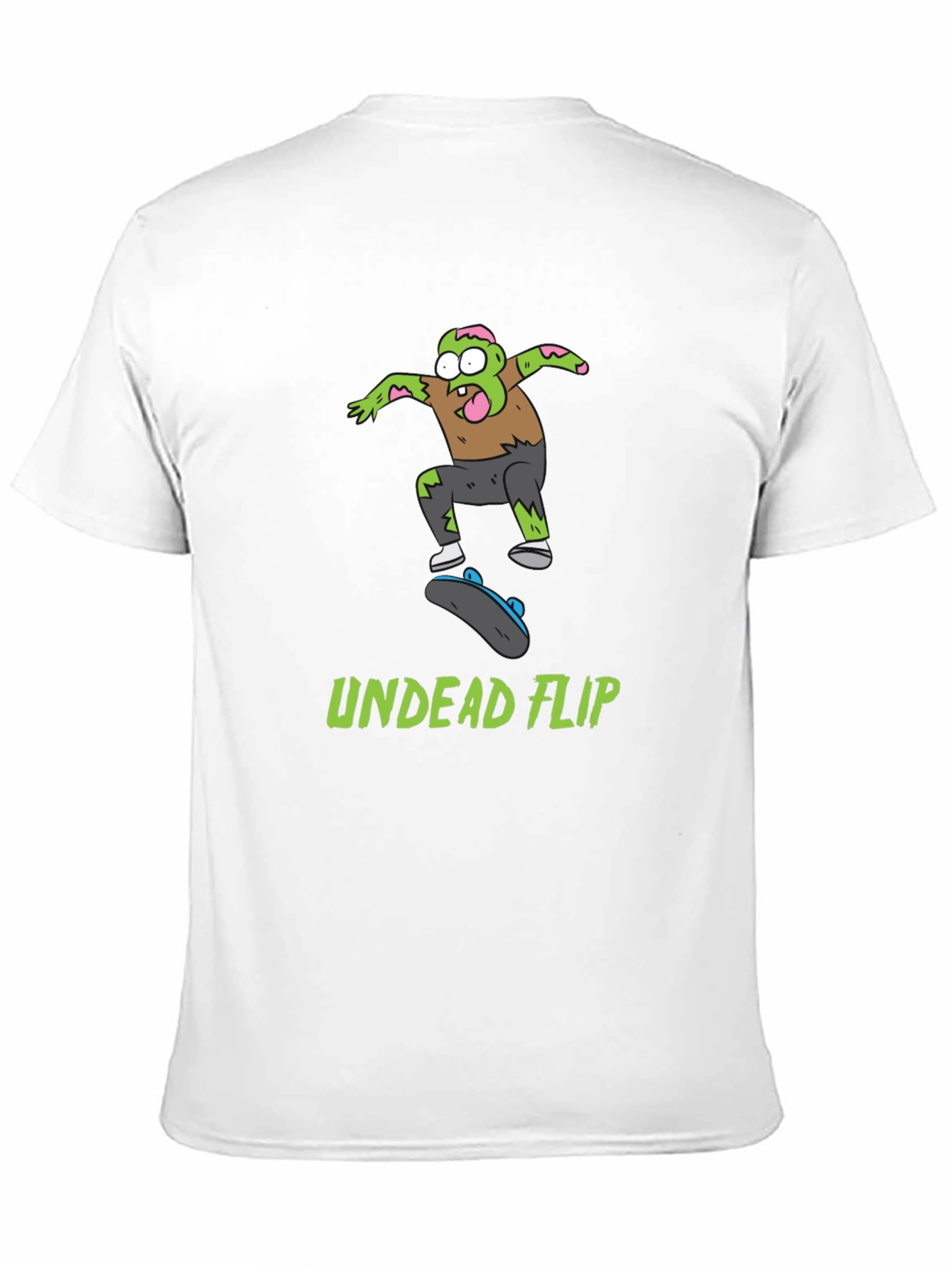 Undead Flip Zombie Skateboarder Black T-Shirt