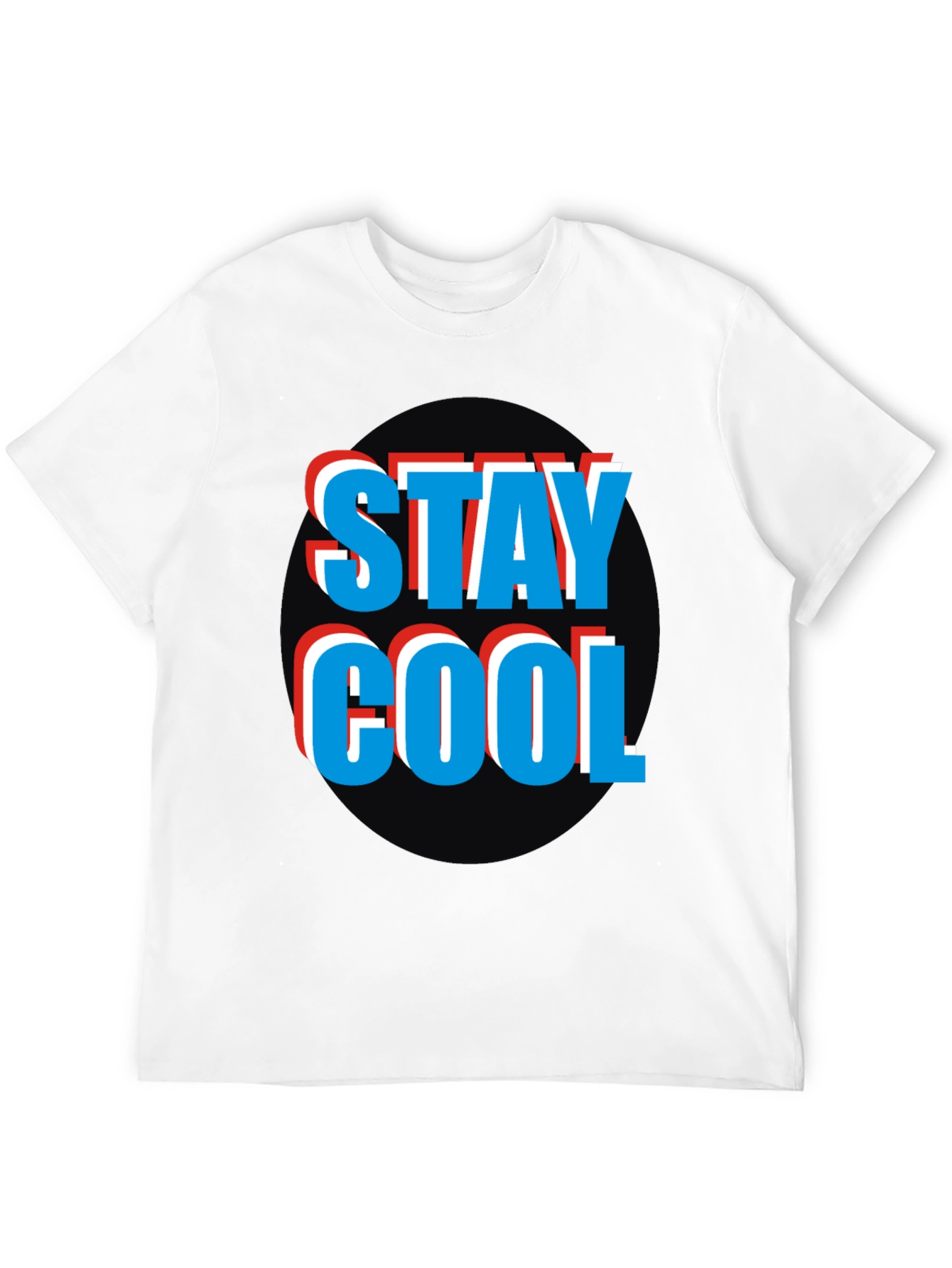 Stay Cool Graphic Tee - Black Crew Neck T-Shirt