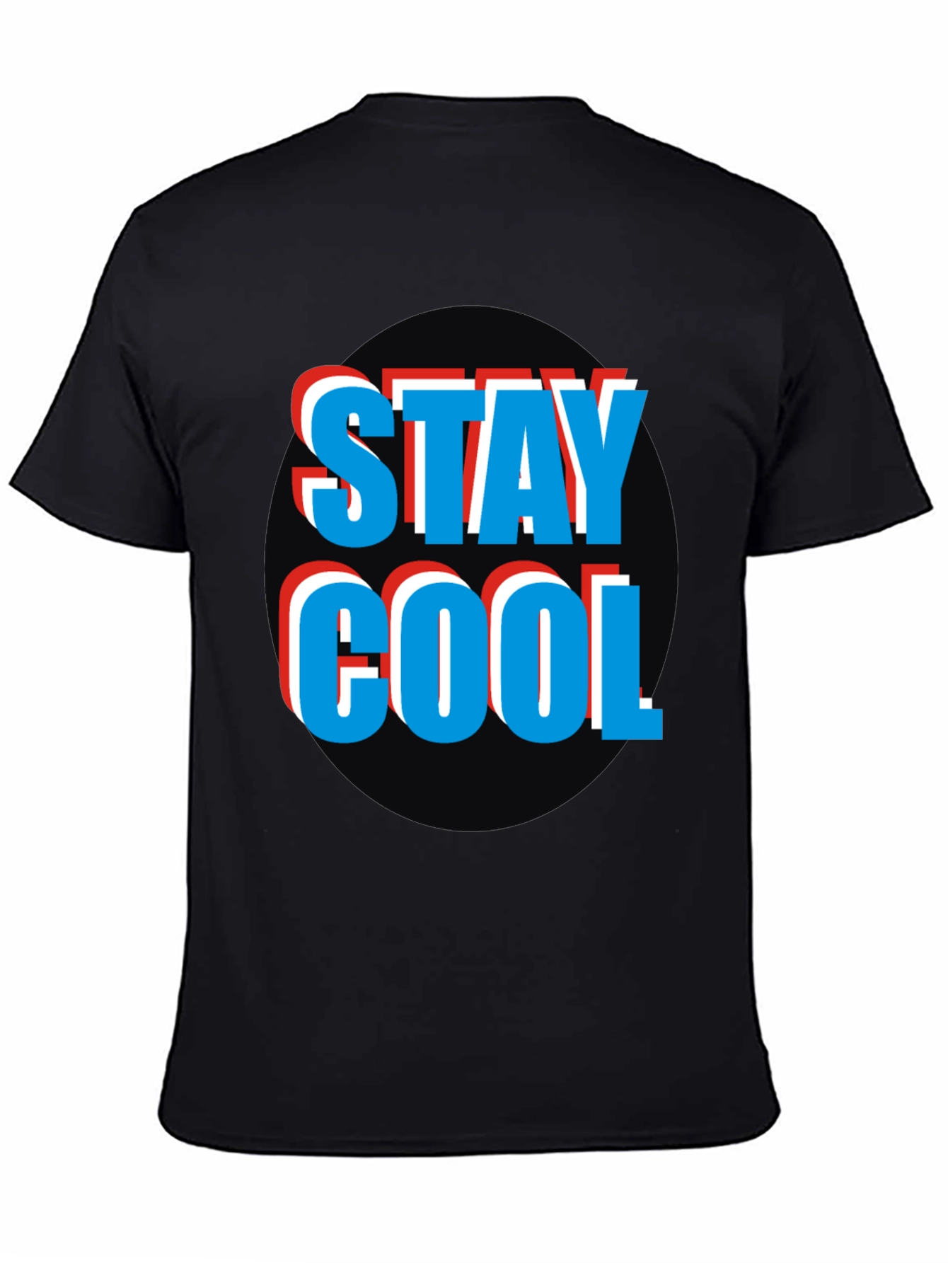 Stay Cool Graphic Tee - Black Crew Neck T-Shirt