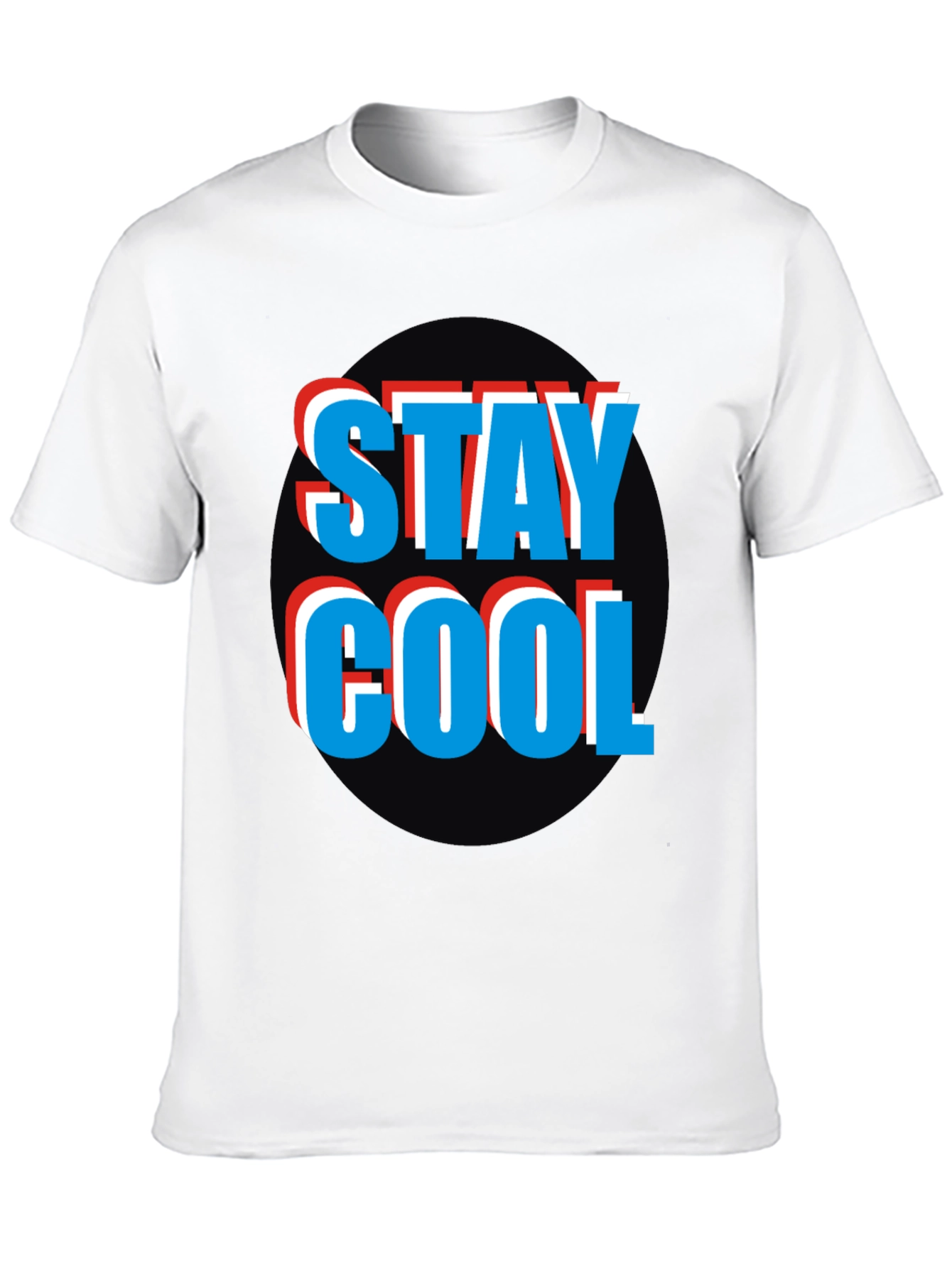Stay Cool Graphic Tee - Black Crew Neck T-Shirt