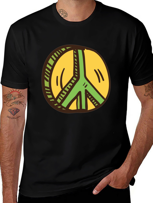 Peace Sign Graphic Tee - Black