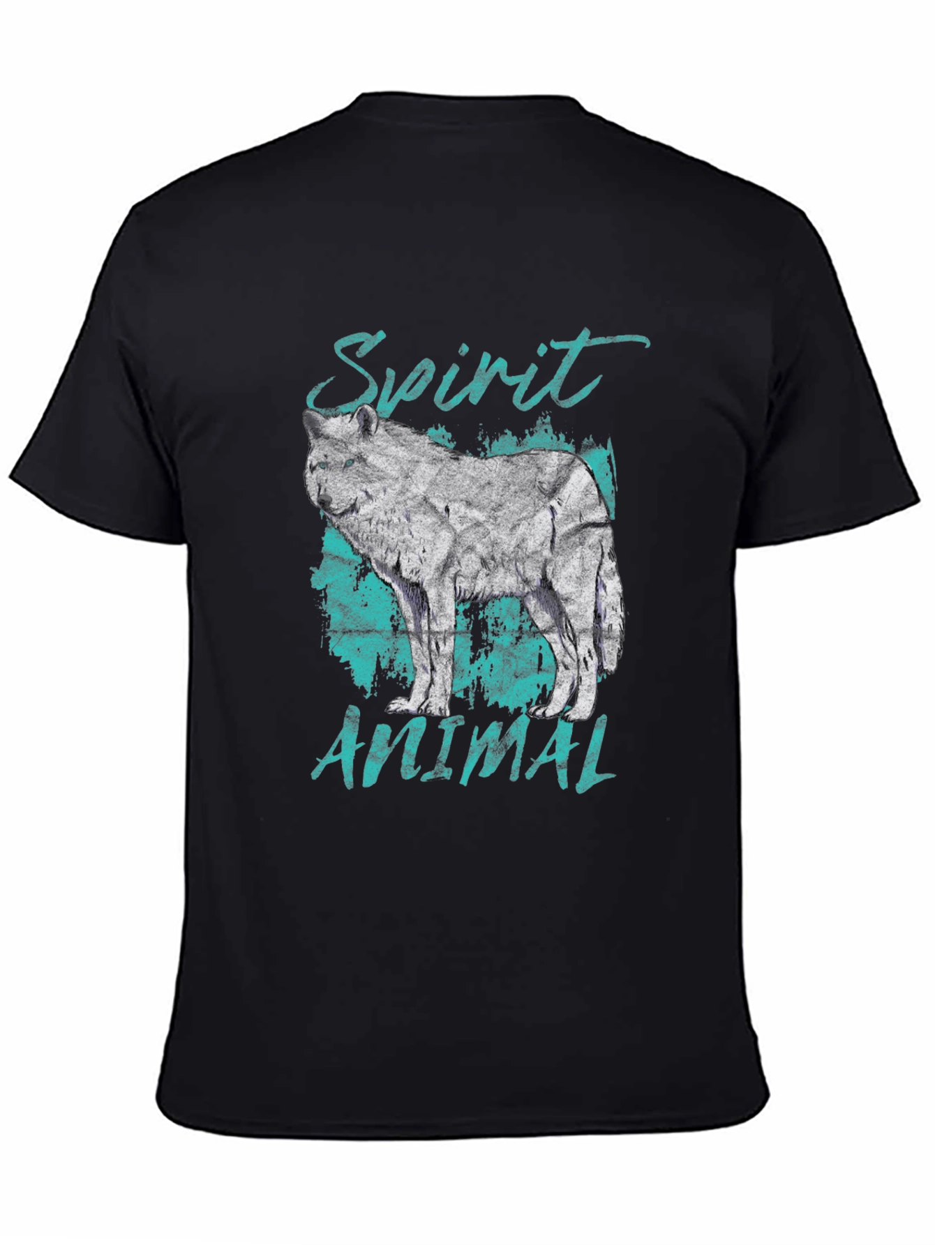 Wolf Spirit Animal Graphic Tee - Stylish Black T-Shirt