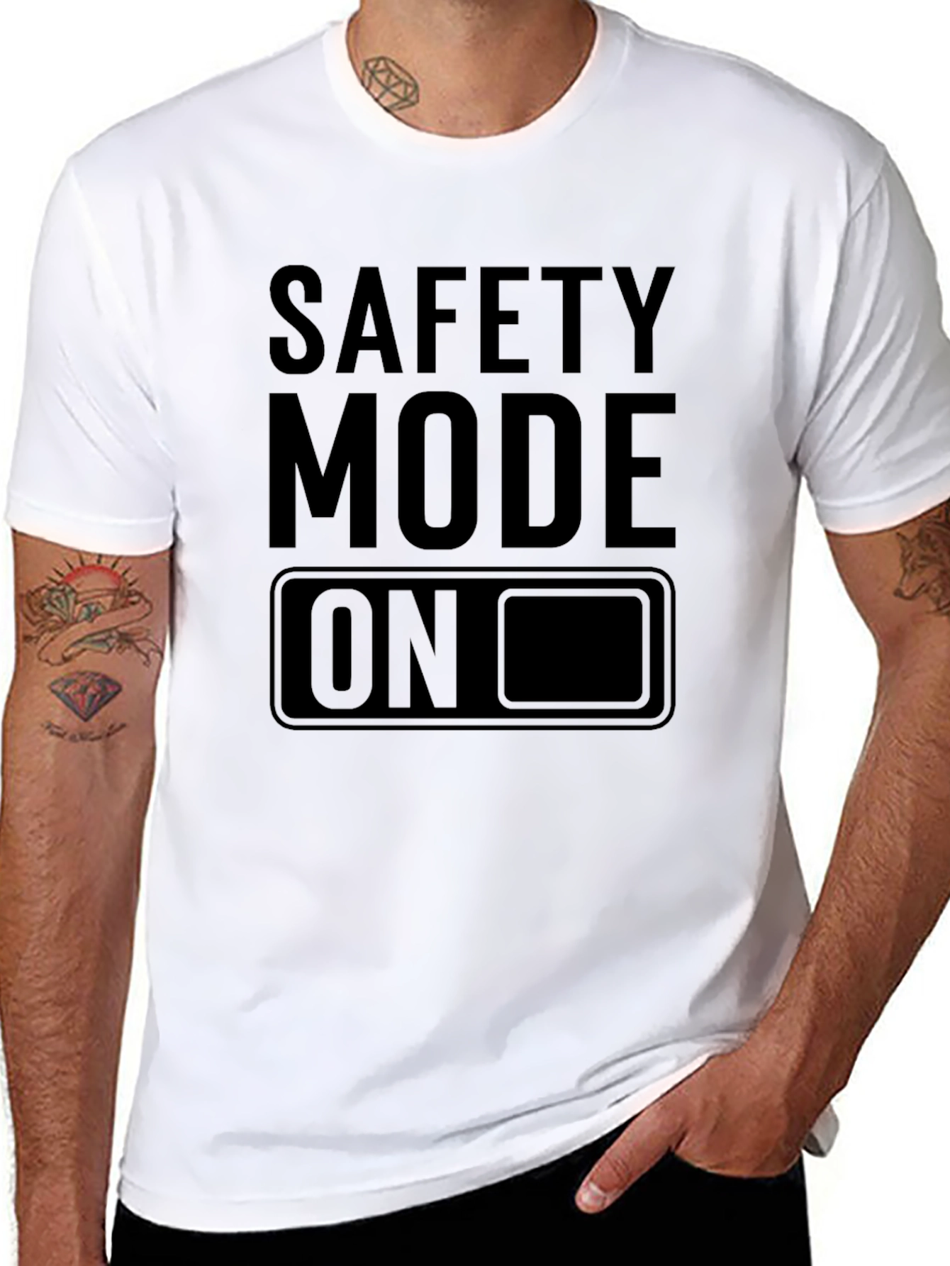 Safety Mode On Black Graphic Tee
