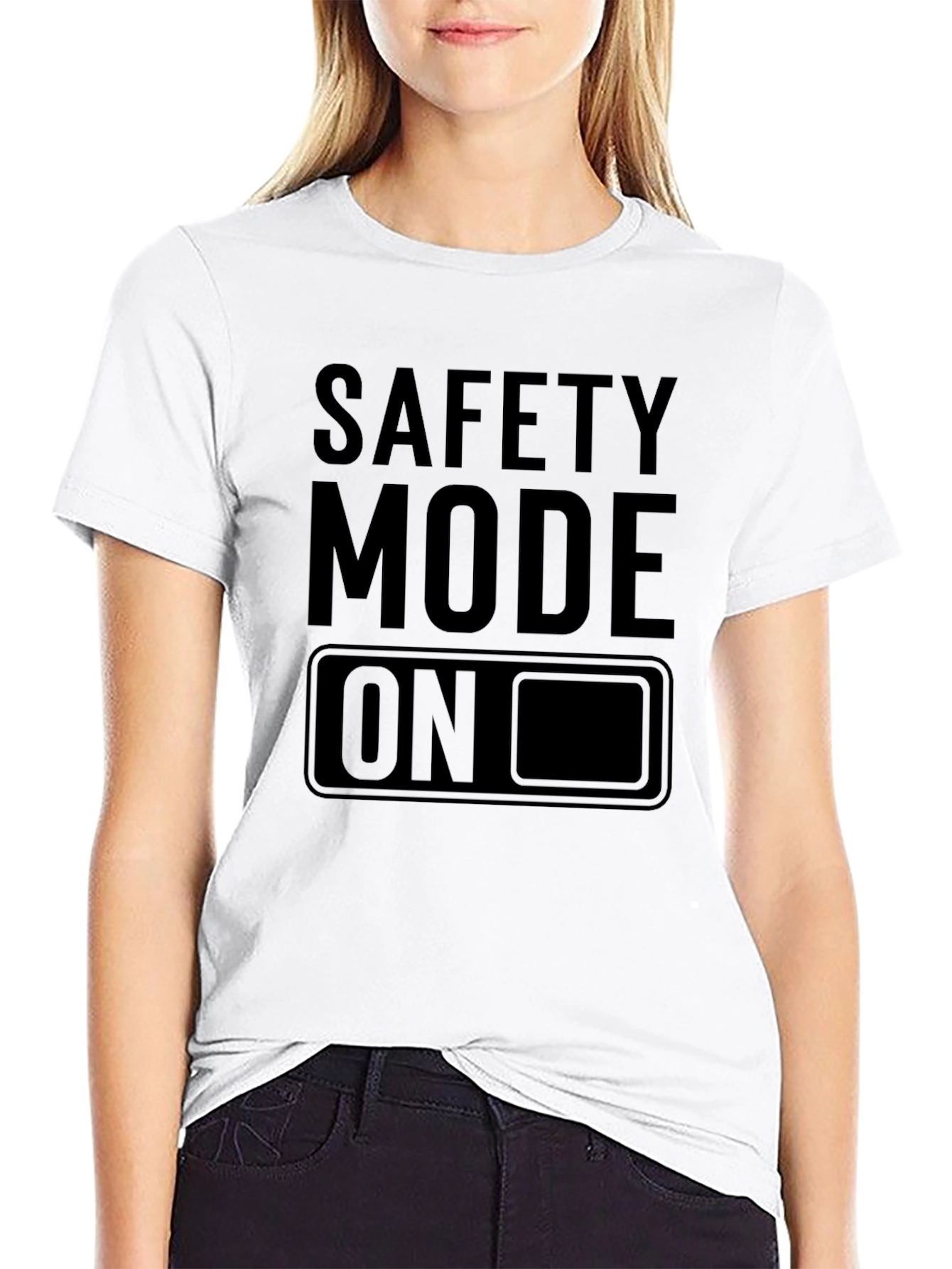Safety Mode On Black Graphic Tee